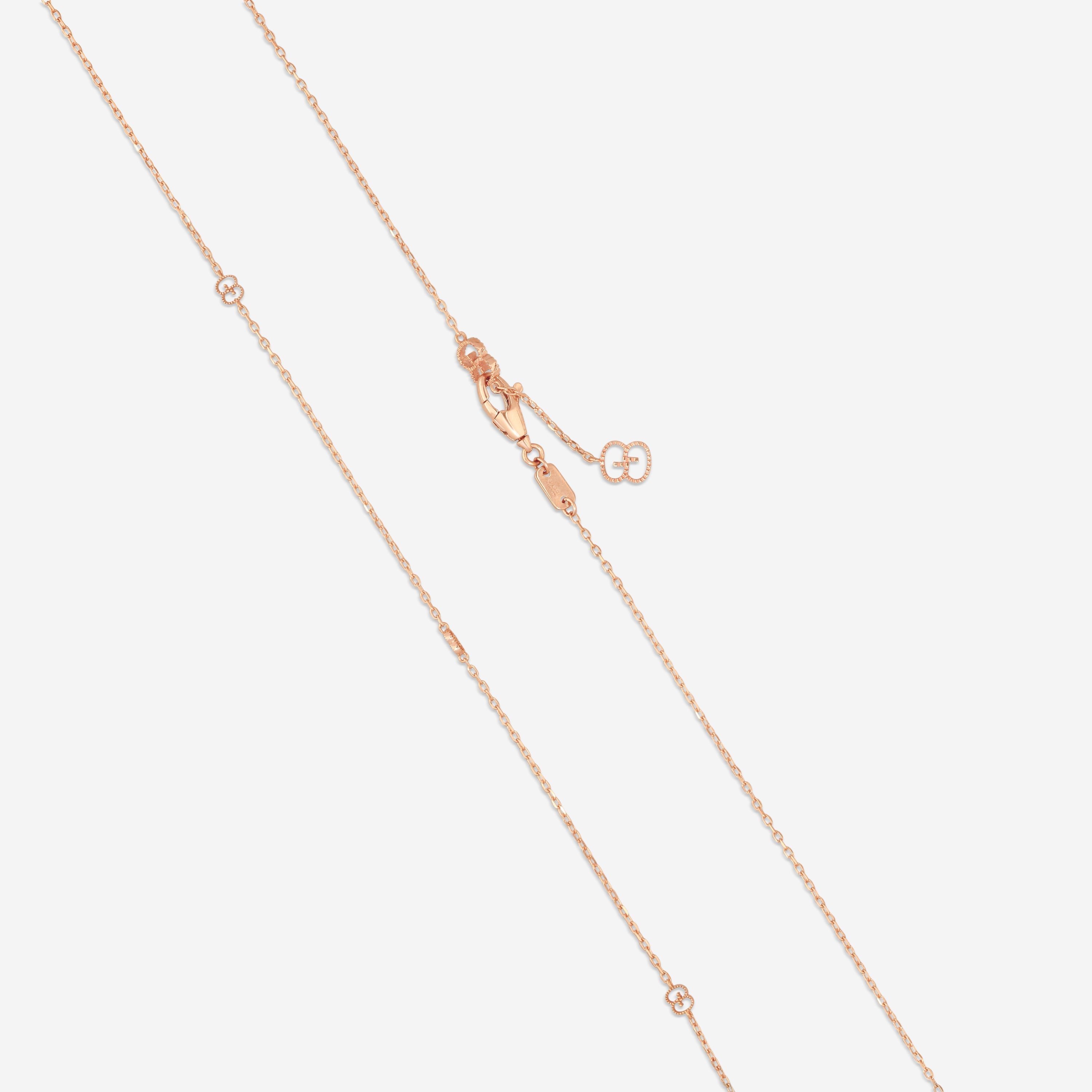 Gucci 18K Rose Gold Round Pendant Heart Cut Out Necklace YBB72937300100U MSRP $2,450 - THE SOLIST