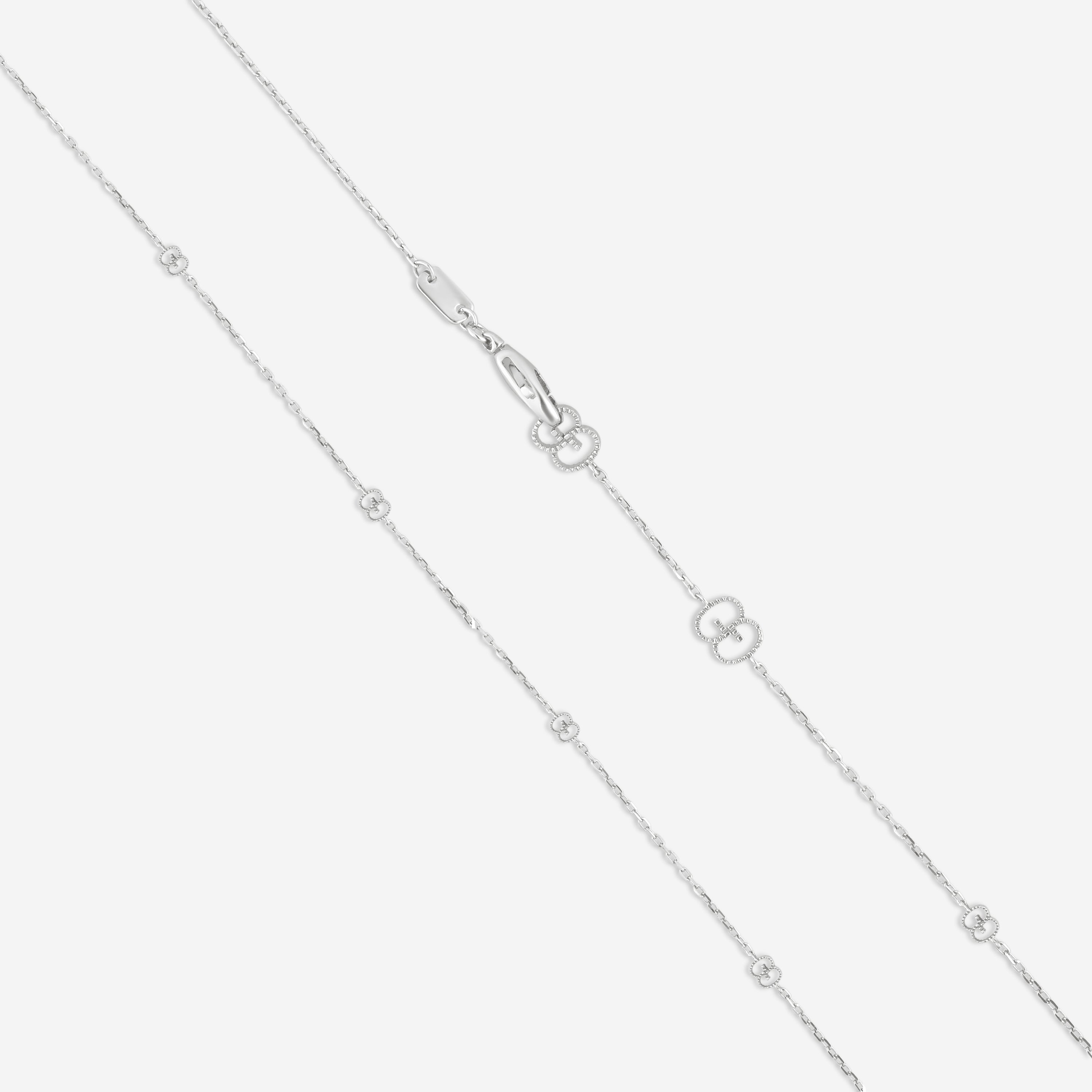 Gucci 18K White Gold Round Pendant Necklace with Heart Cut-Out YBB72937300200U MSRP $2,650 - THE SOLIST