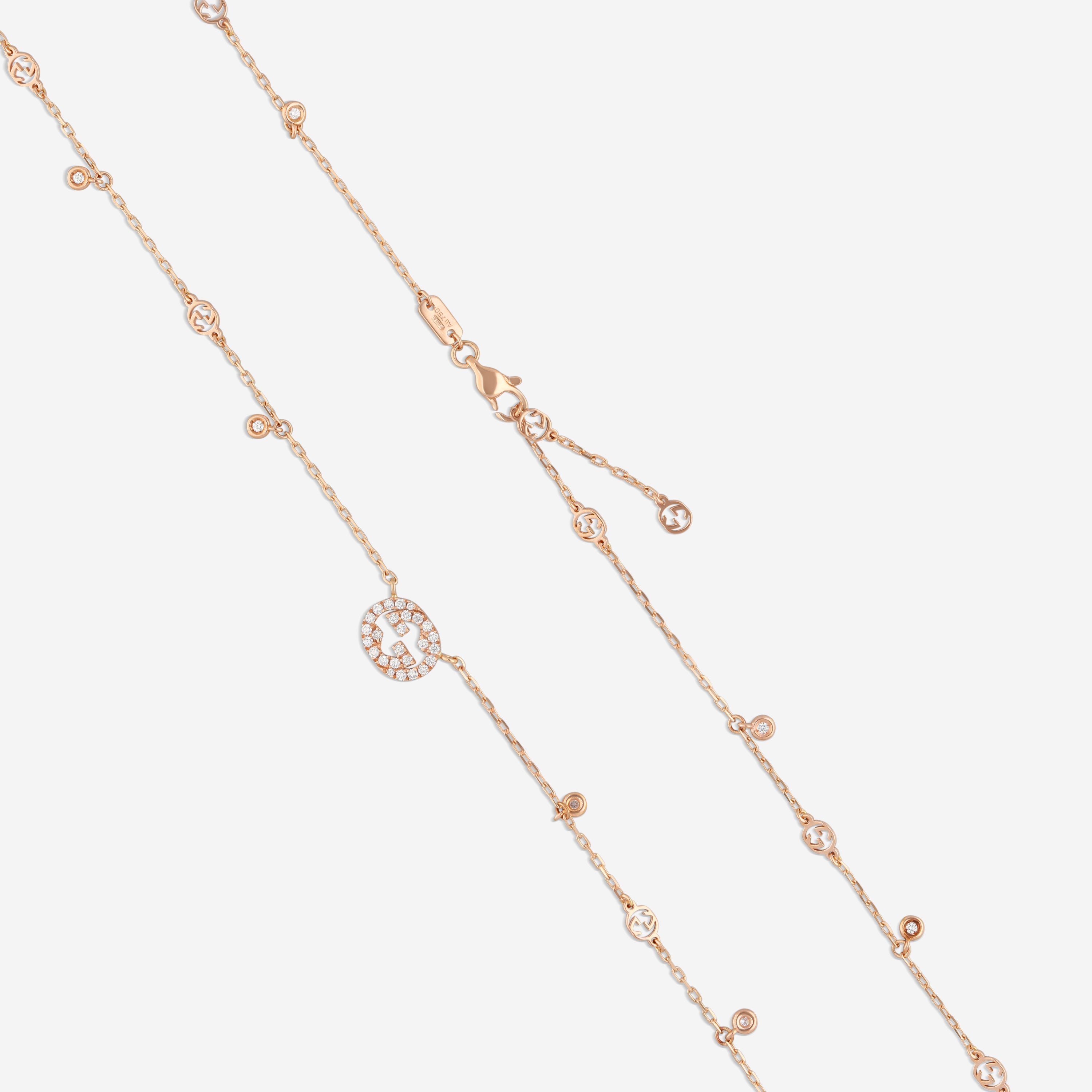 Gucci 18K Rose Gold & Diamond Pendant Necklace YBB72940200100U MSRP $3,300 - THE SOLIST
