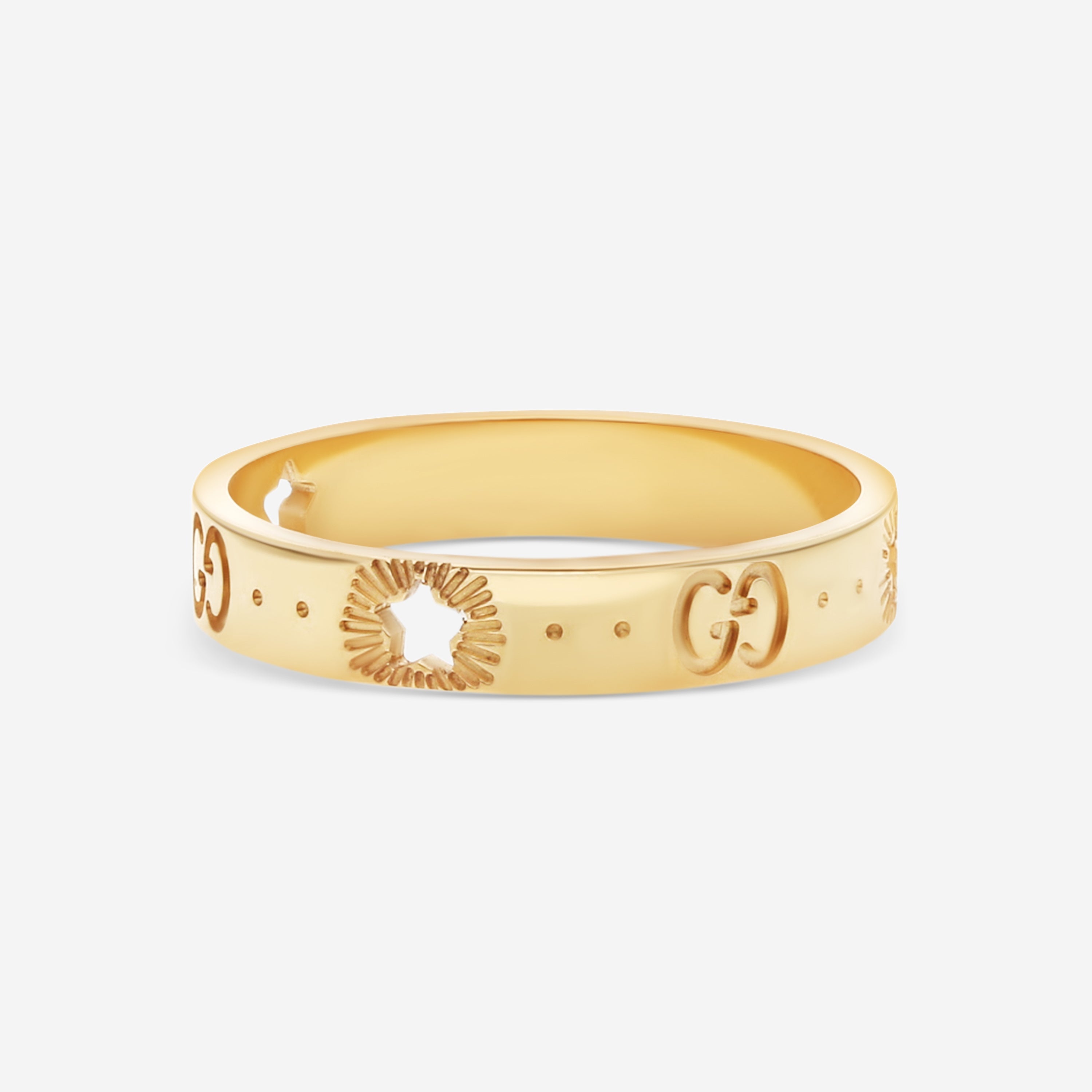 Gucci Icon 18K Yellow Gold Band Ring YBC607339001021 MSRP $1,100 - THE SOLIST
