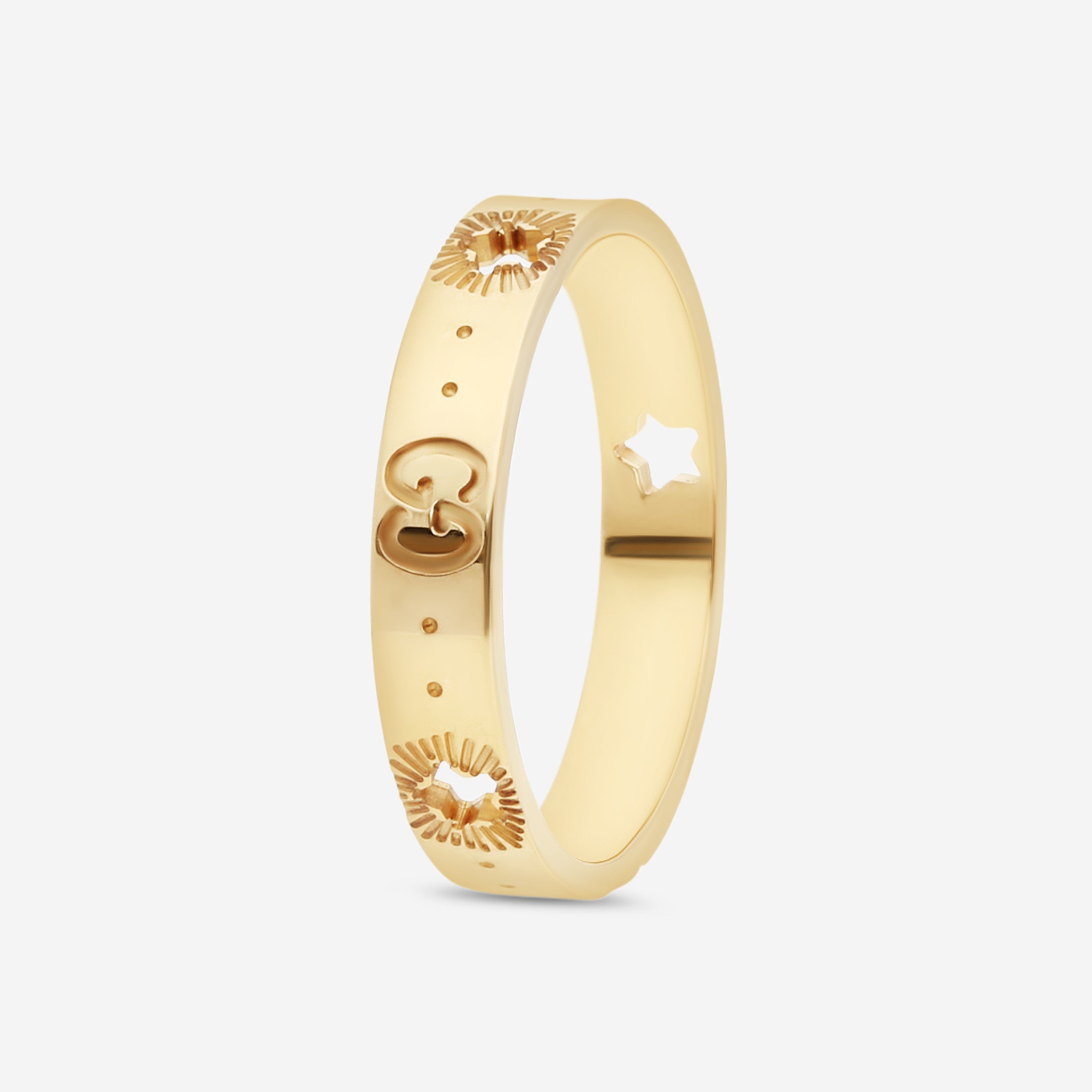 Gucci Icon 18K Yellow Gold Band Ring YBC607339001021 MSRP $1,100 - THE SOLIST