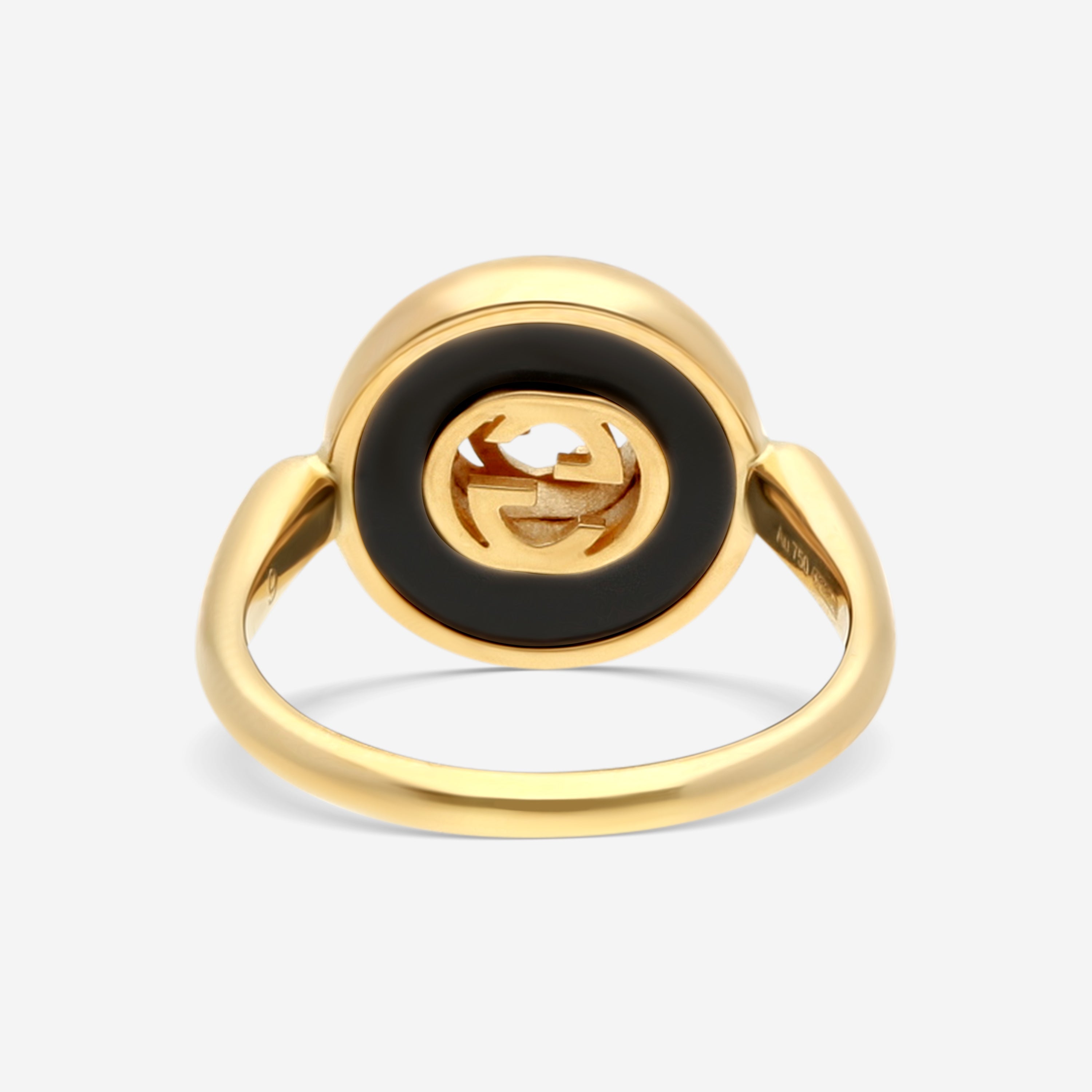 Gucci 18K Yellow Gold Onyx & Diamond Statement Ring YBC786547001009 - THE SOLIST