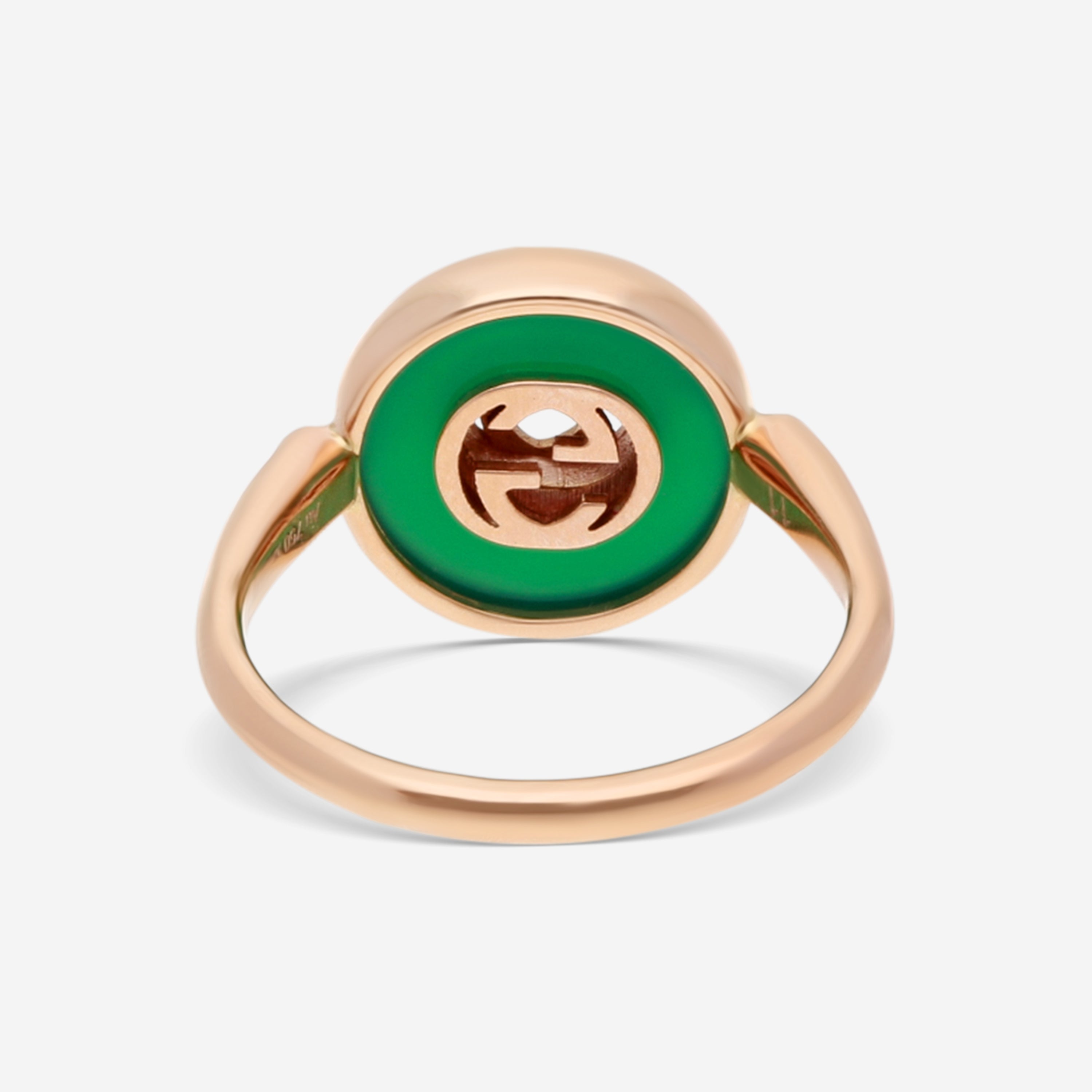 Gucci 18K Rose Gold Green Agate & Diamond Ring YBC786547002011 - THE SOLIST