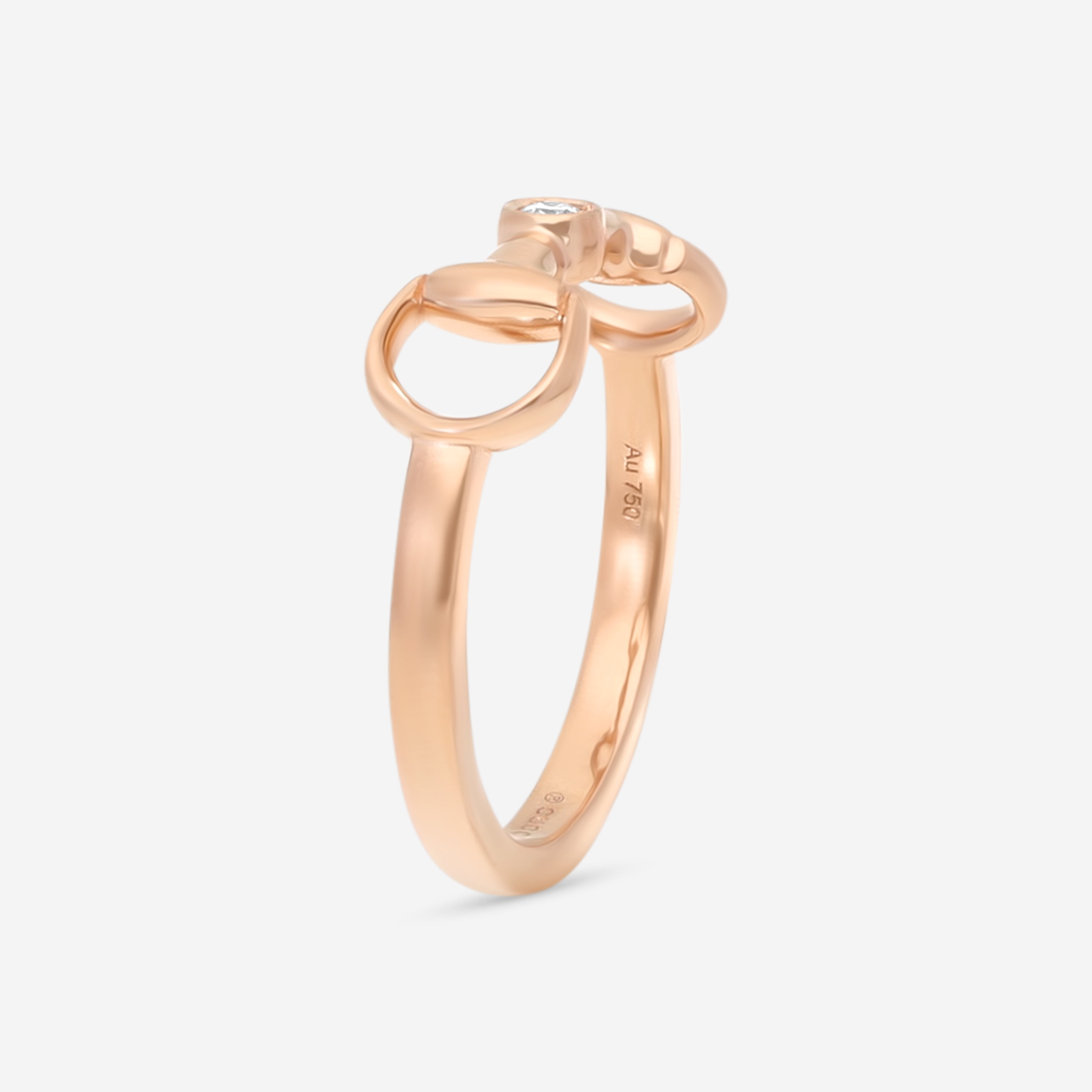Gucci Horsebit 18K Rose Gold Diamond Ring YBC796168001010 - THE SOLIST