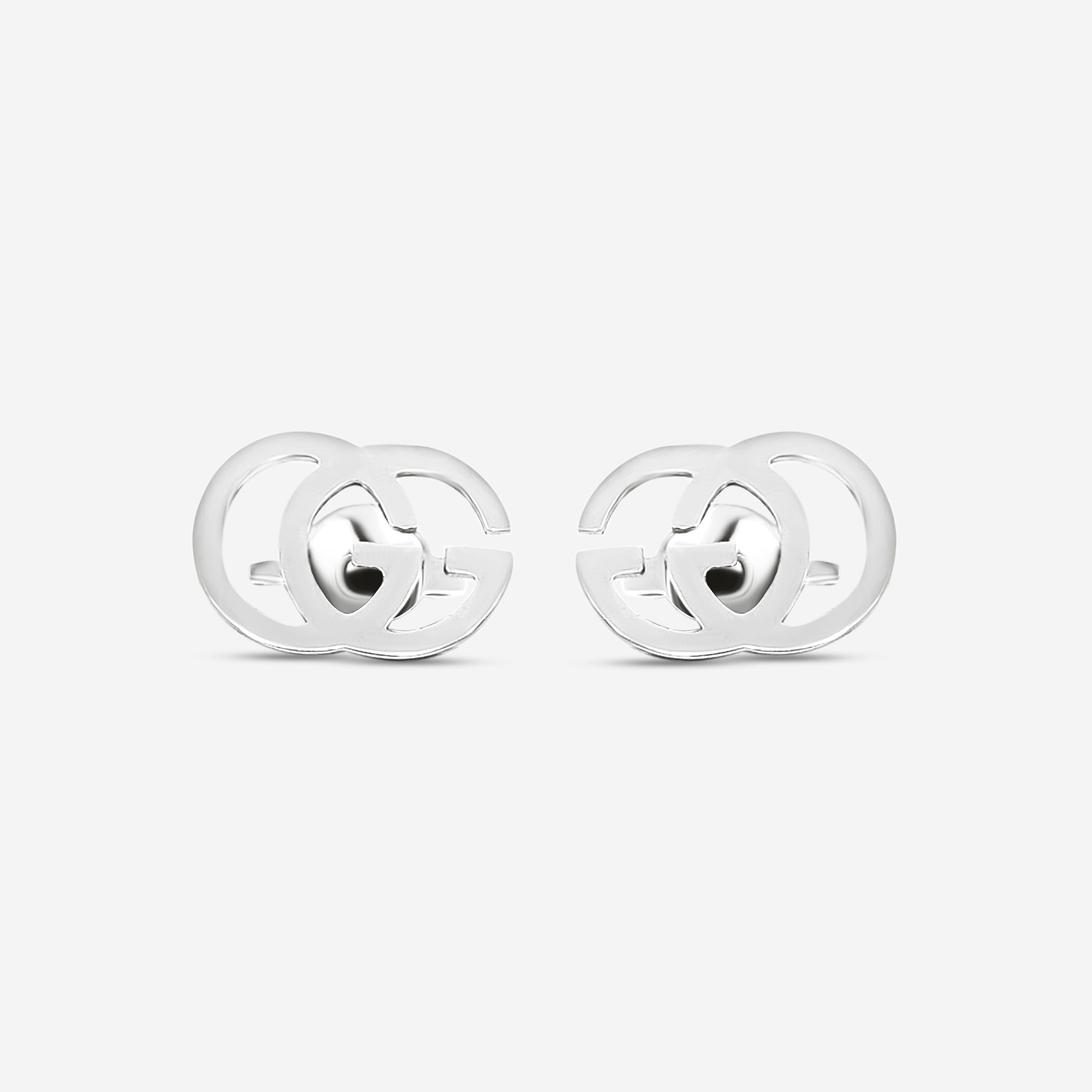 Gucci GG Running 18K White Gold Stud Earrings YBD09407400100U MSRP $790 - THE SOLIST