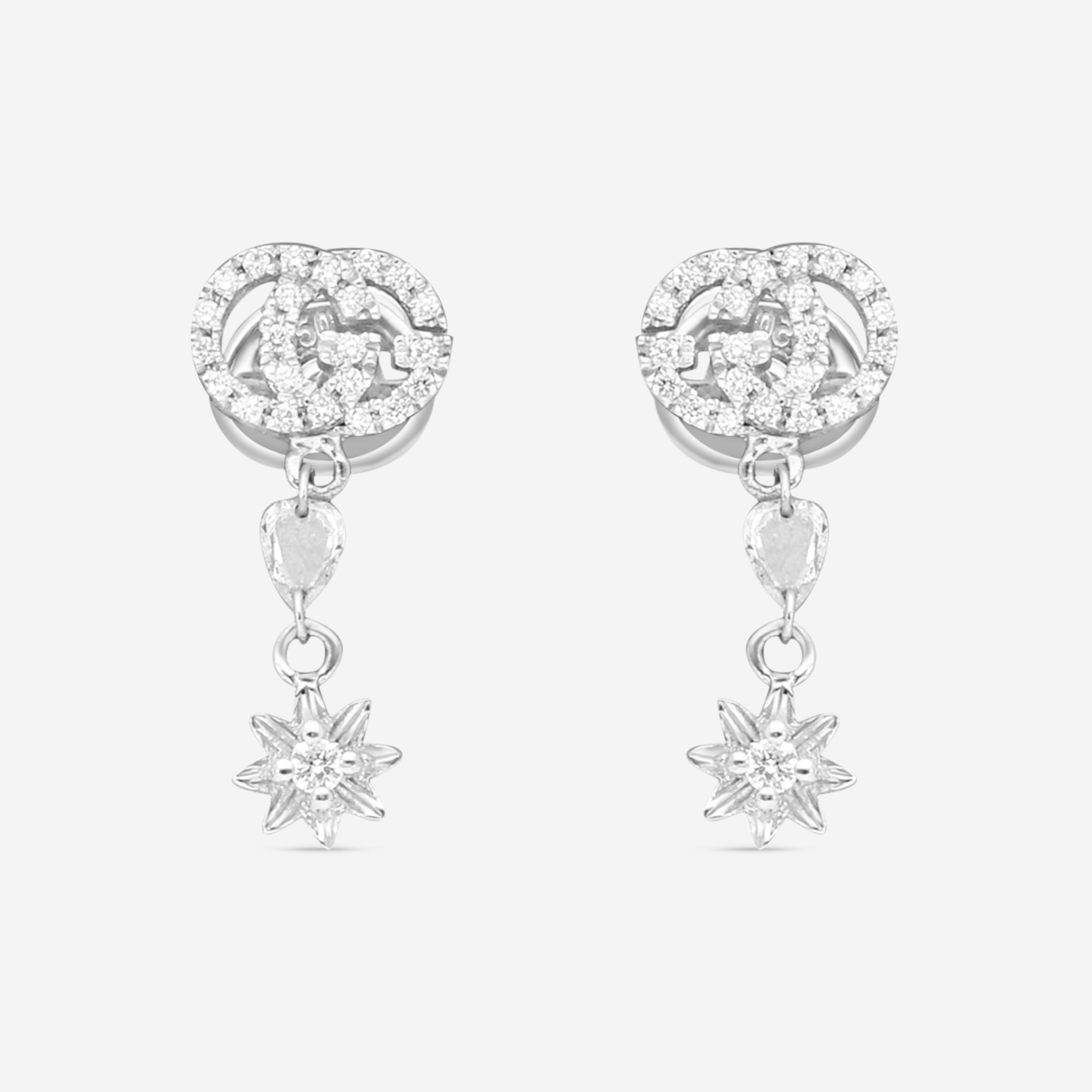 Gucci Flora 18K White Gold and Diamond Earrings YBD58183000100U MSRP $3,250 - THE SOLIST