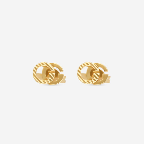 Gucci Double G Motif 18K Yellow Gold Stud Earrings YBD65221900100U MSRP $750 - THE SOLIST