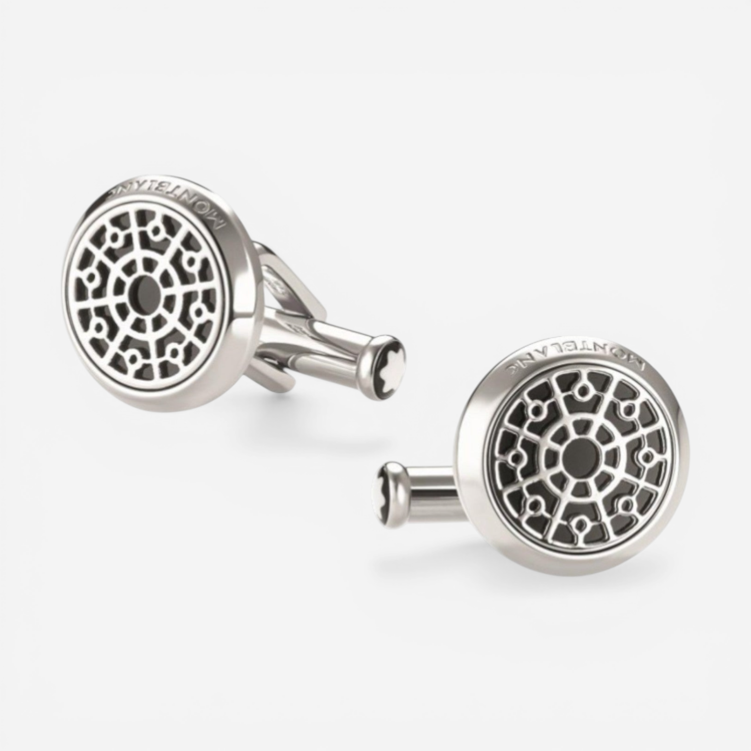 Montblanc Urban Spirit Steel Black Onyx Round Cufflinks 114774