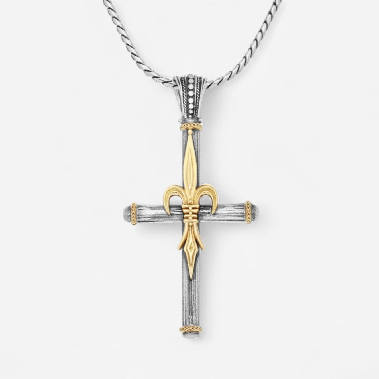 Konstantino Sterling Silver and 18K Yellow Gold Cross Pendant STKJ357-130 - THE SOLIST