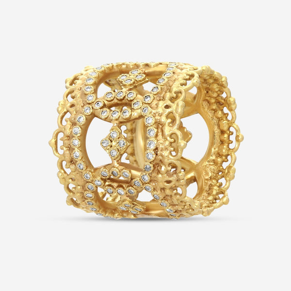 Armenta Sueno 18K Yellow Gold Diamond Band Ring Sz. 6.5 05791