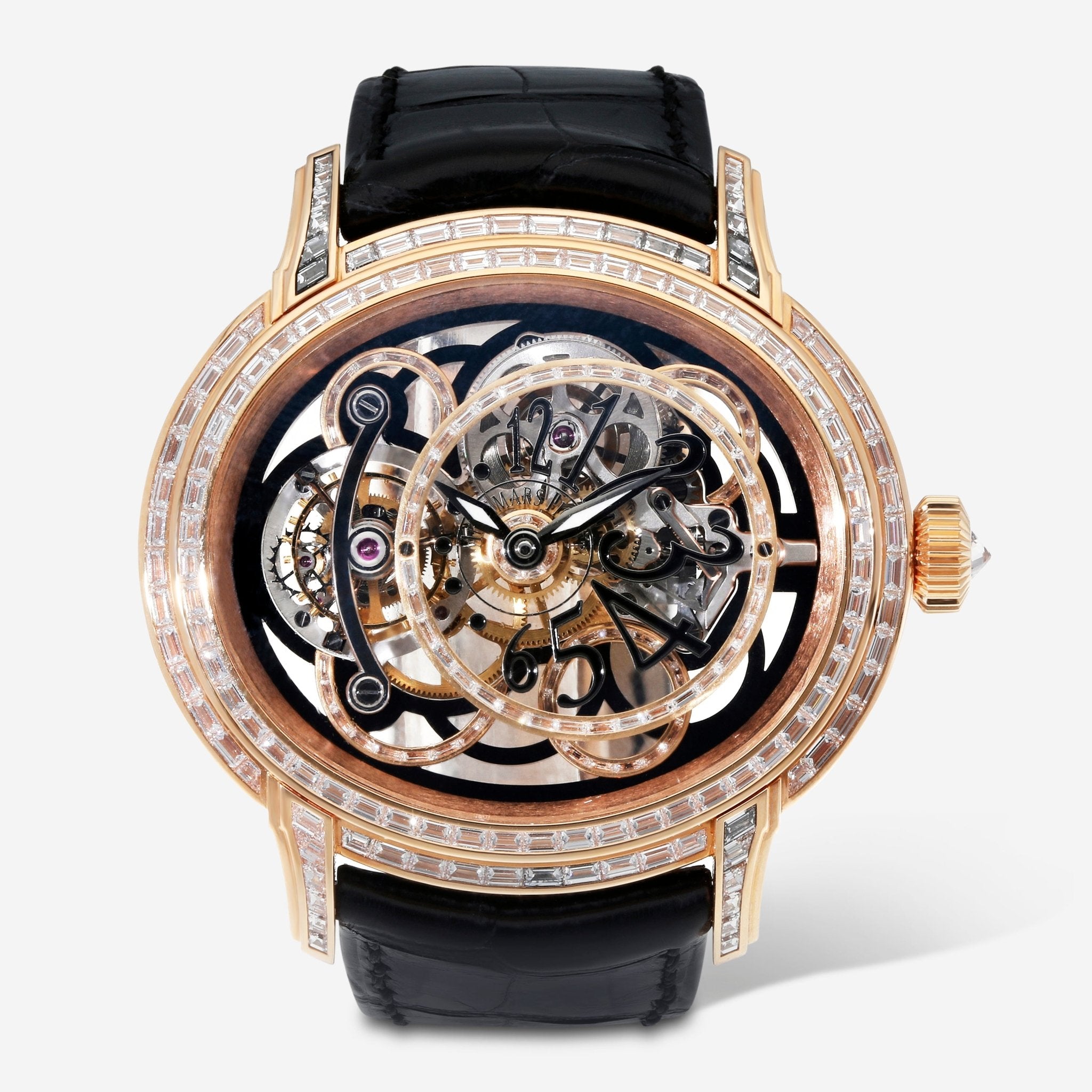 Audemars Piguet Millenary Onyx Baguette 18K Rose Gold 45mm Manual 