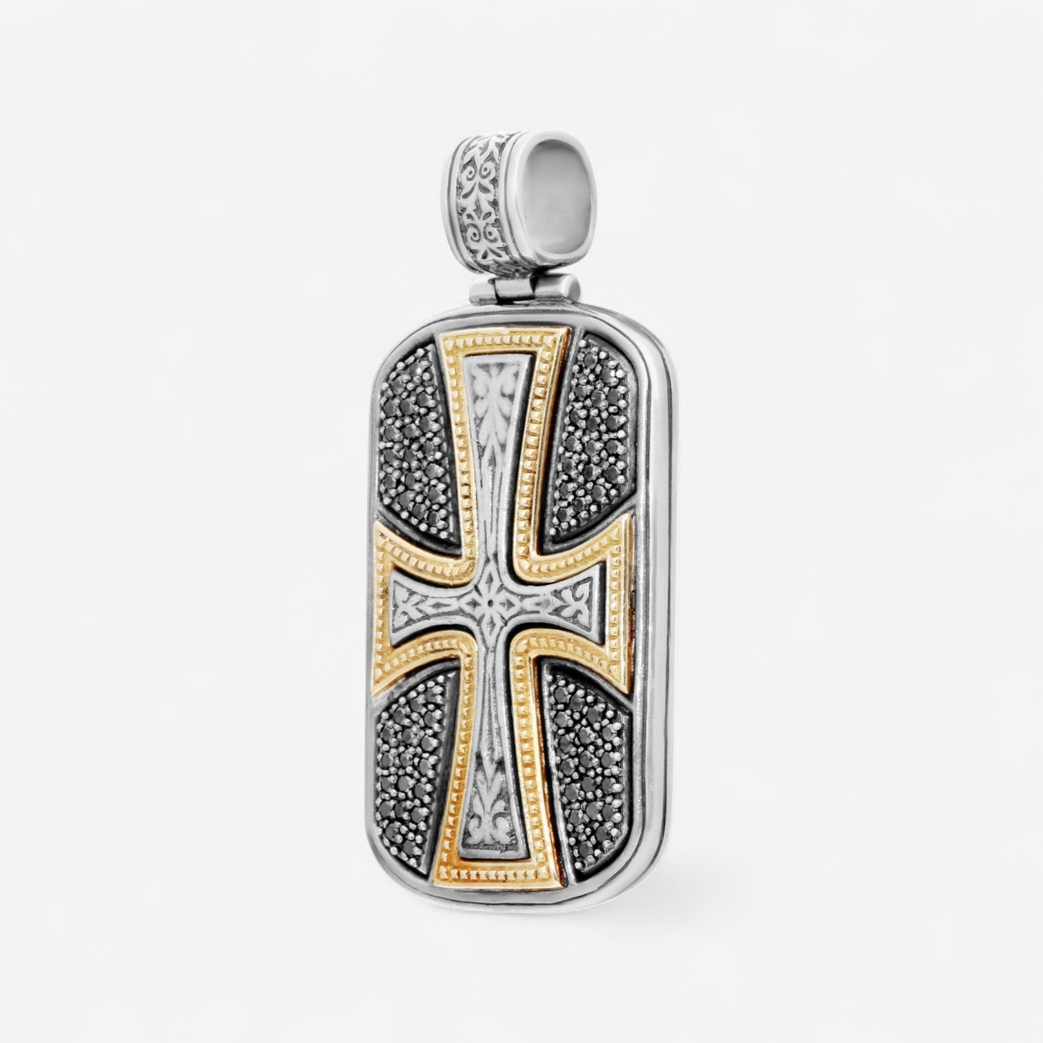 Konstantino Sterling Silver & 18K Yellow Gold Diamond Cross Pendant MEMK5057-110 - THE SOLIST