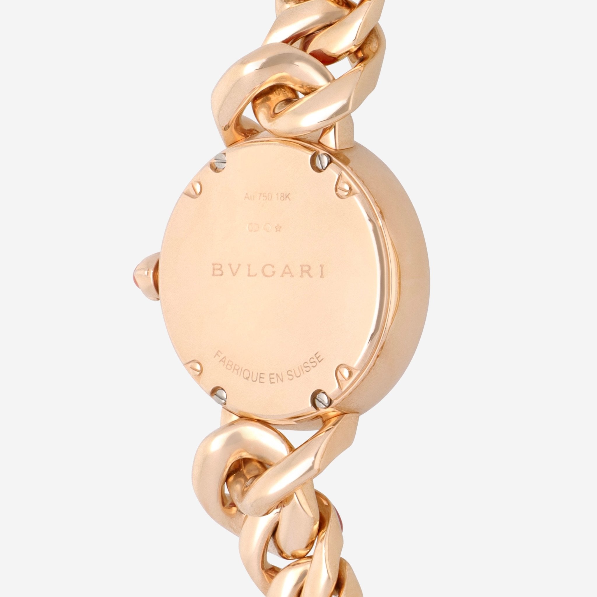 Bulgari Catene 18K Rose Gold Carnelian Dial Diamond Ladies Watch 102170 - THE SOLIST - Bulgari