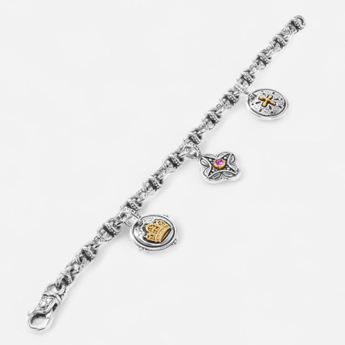 Konstantino Sterling Silver & 18K Yellow Gold Corundum Charm Bracelet BKJ698-538 - THE SOLIST