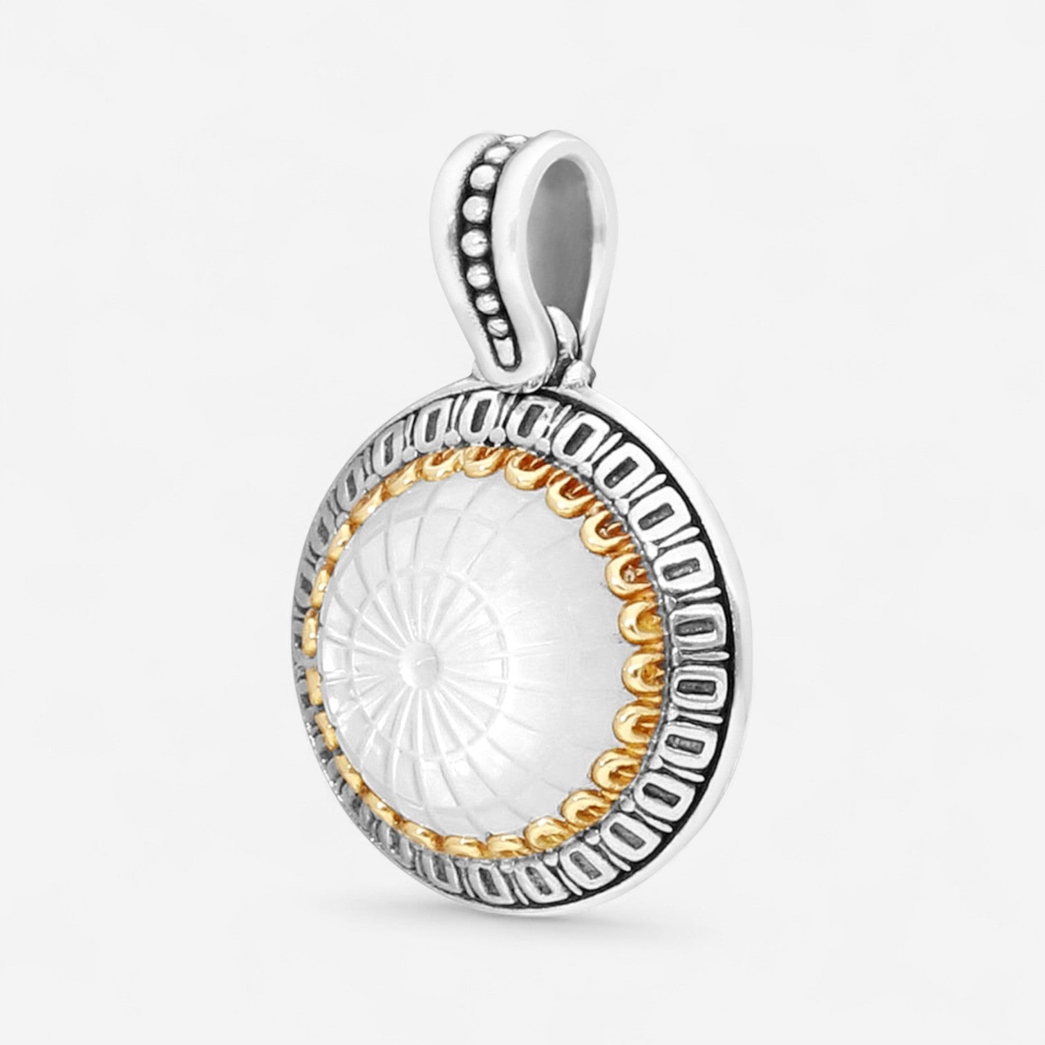 Konstantino Dome Sterling Silver & 18K Yellow Gold Mother of Pearl Pendant MEKJ732-313 - THE SOLIST