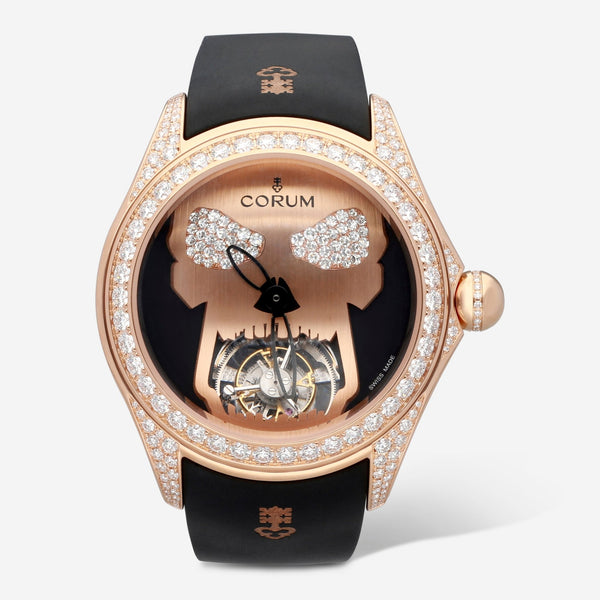 Corum Bubble Flying Tourbillon Skull 47mm Champagne Dial 18K Rose Gold Automatic Men's Watch L016/03806 - THE SOLIST - Corum