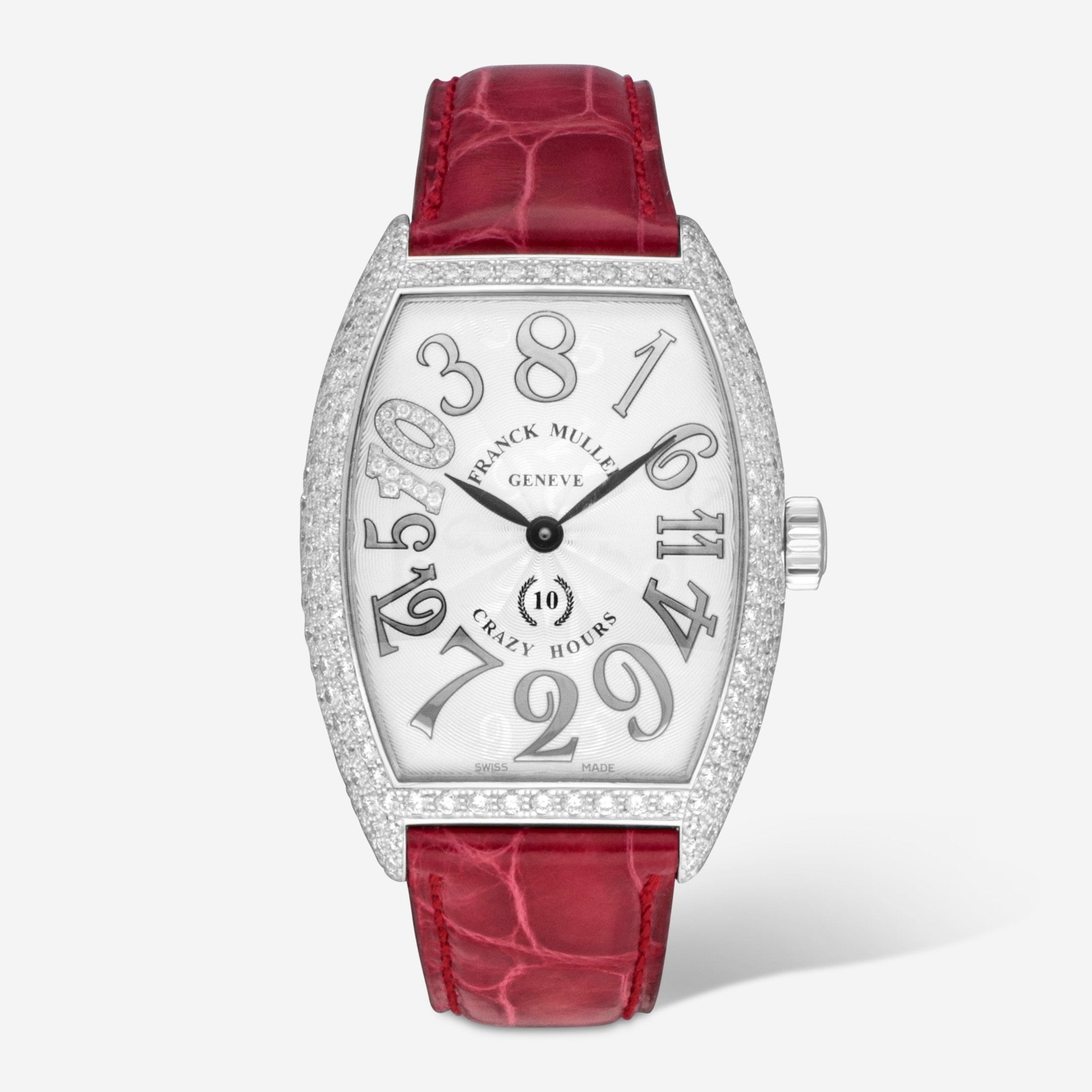 Franck Muller Cintree Curvex Crazy Hours 18K White Gold Diamond