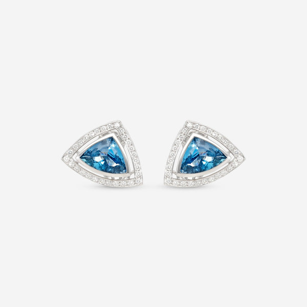 Gübelin 18K White Gold Aquamarine & Diamond Clip Earrings 44A - 1169 - THE SOLIST - Gübelin