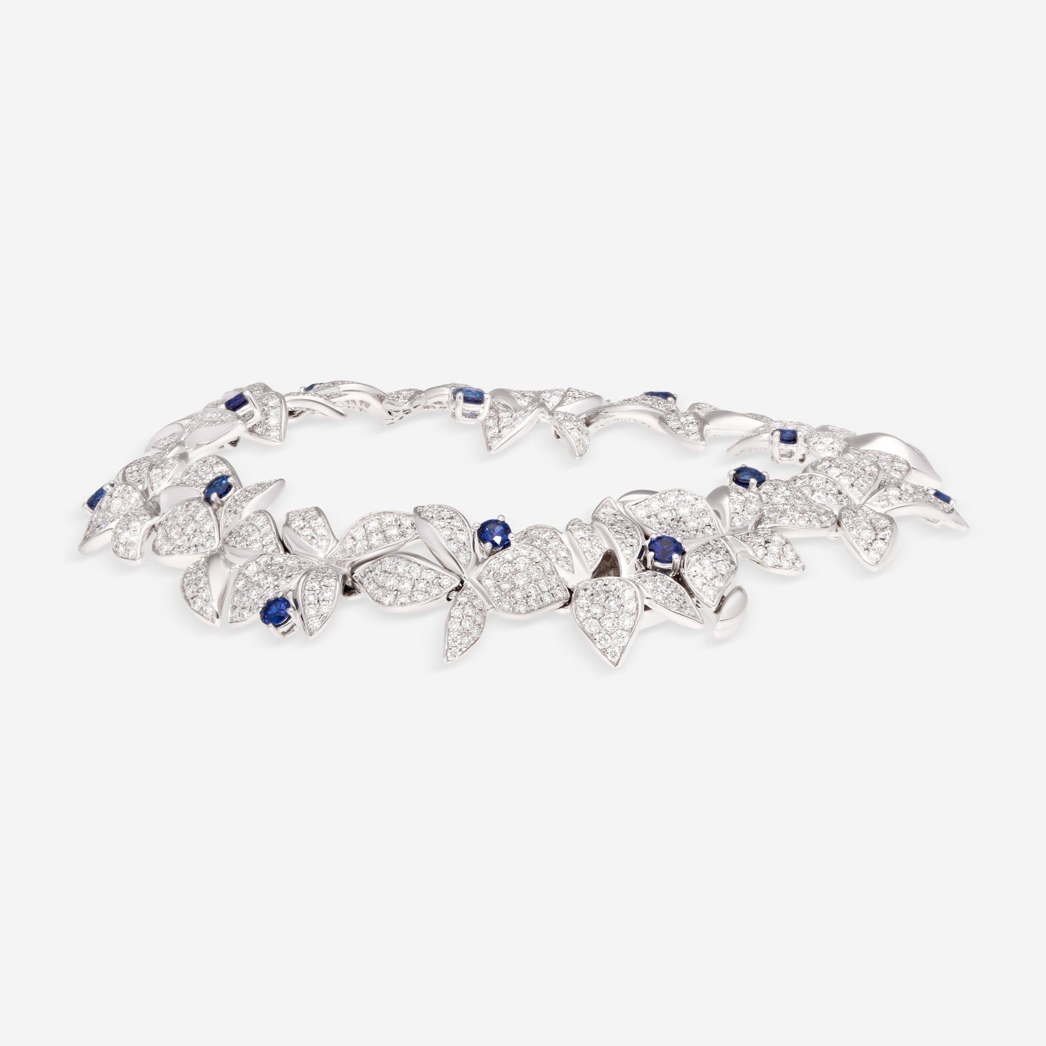 Gübelin Belize 18K White Gold Sapphire & Diamond Bracelet 40A-0549 - THE SOLIST