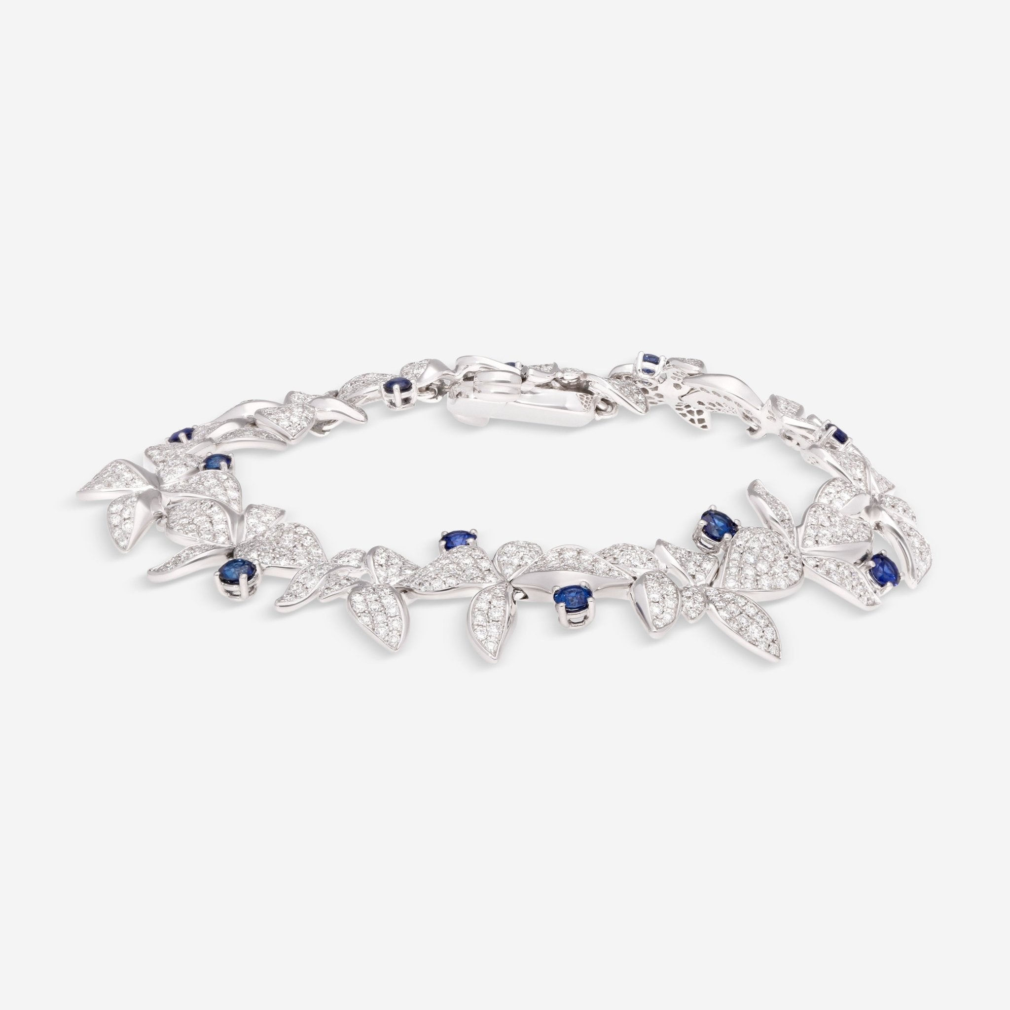 Gübelin Belize 18K White Gold Sapphire & Diamond Bracelet 40A-0549 - THE SOLIST