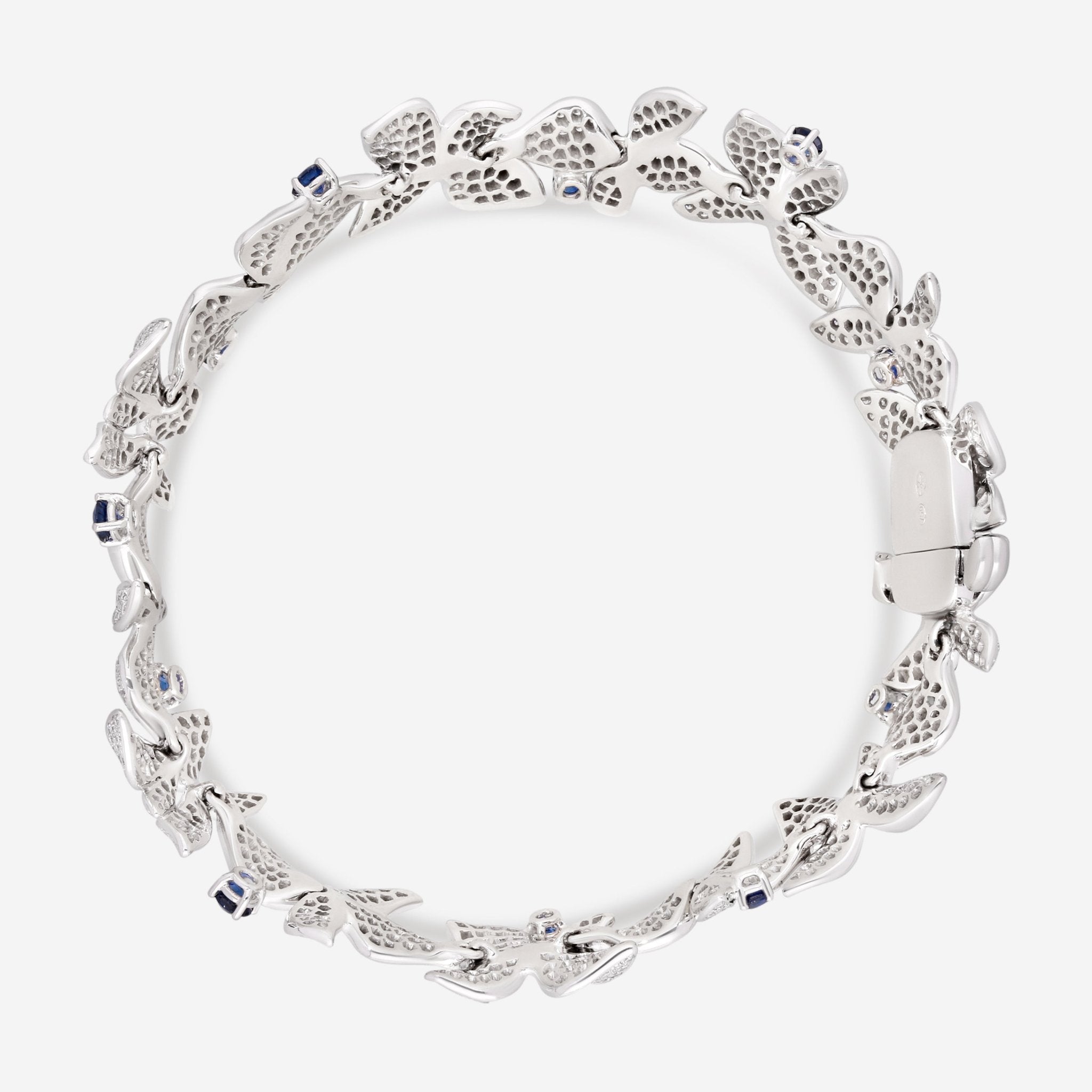 Gübelin Belize 18K White Gold Sapphire & Diamond Bracelet 40A-0549 - THE SOLIST