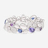 Gübelin Madagaskar 18K White Gold Multicolor Sapphire & Diamond Bracelet 7" 40A-0536 - THE SOLIST