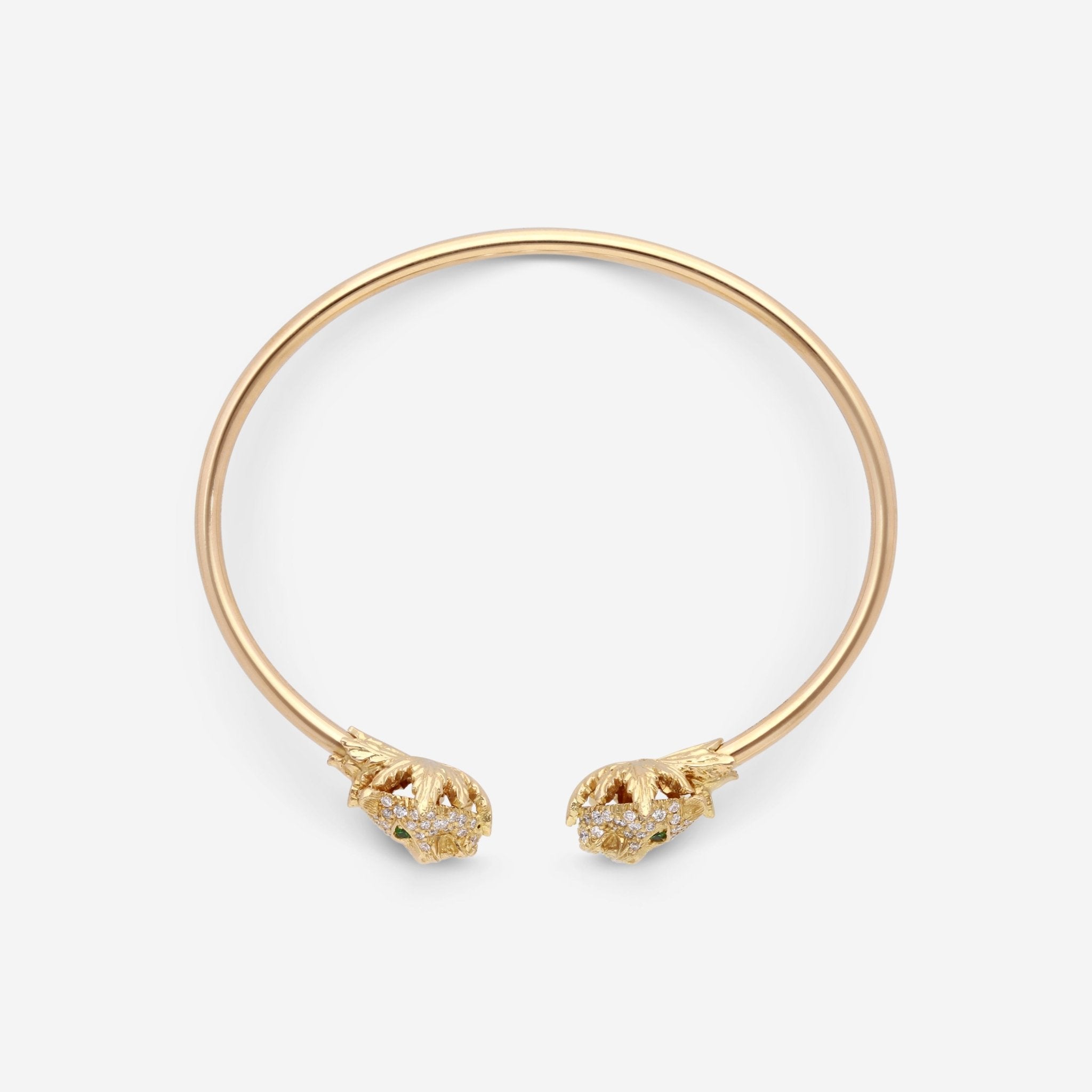 Gucci Le Marche des Merveilles 18K Yellow Gold Diamond Tsavorite Bangle Bracelet YBA482053001 - THE SOLIST - Gucci