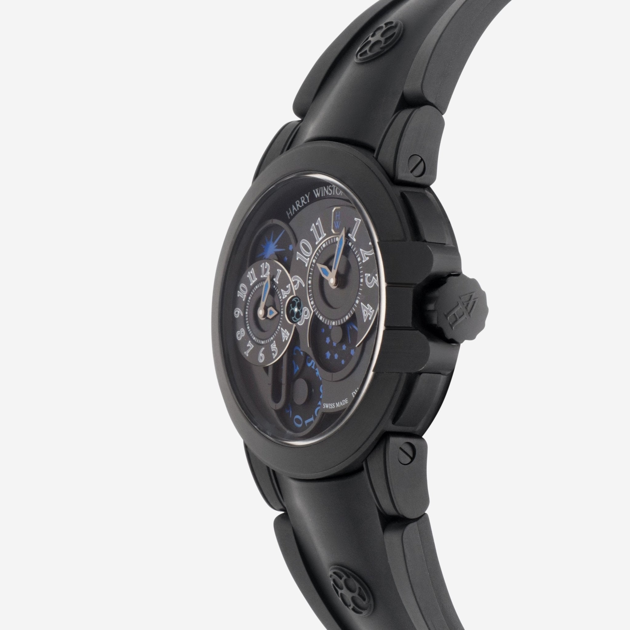 Harry Winston Ocean Dual Time Black Edition Zalium Automatic Men's Watch OCEATZ44ZZ007 - THE SOLIST - Harry Winston