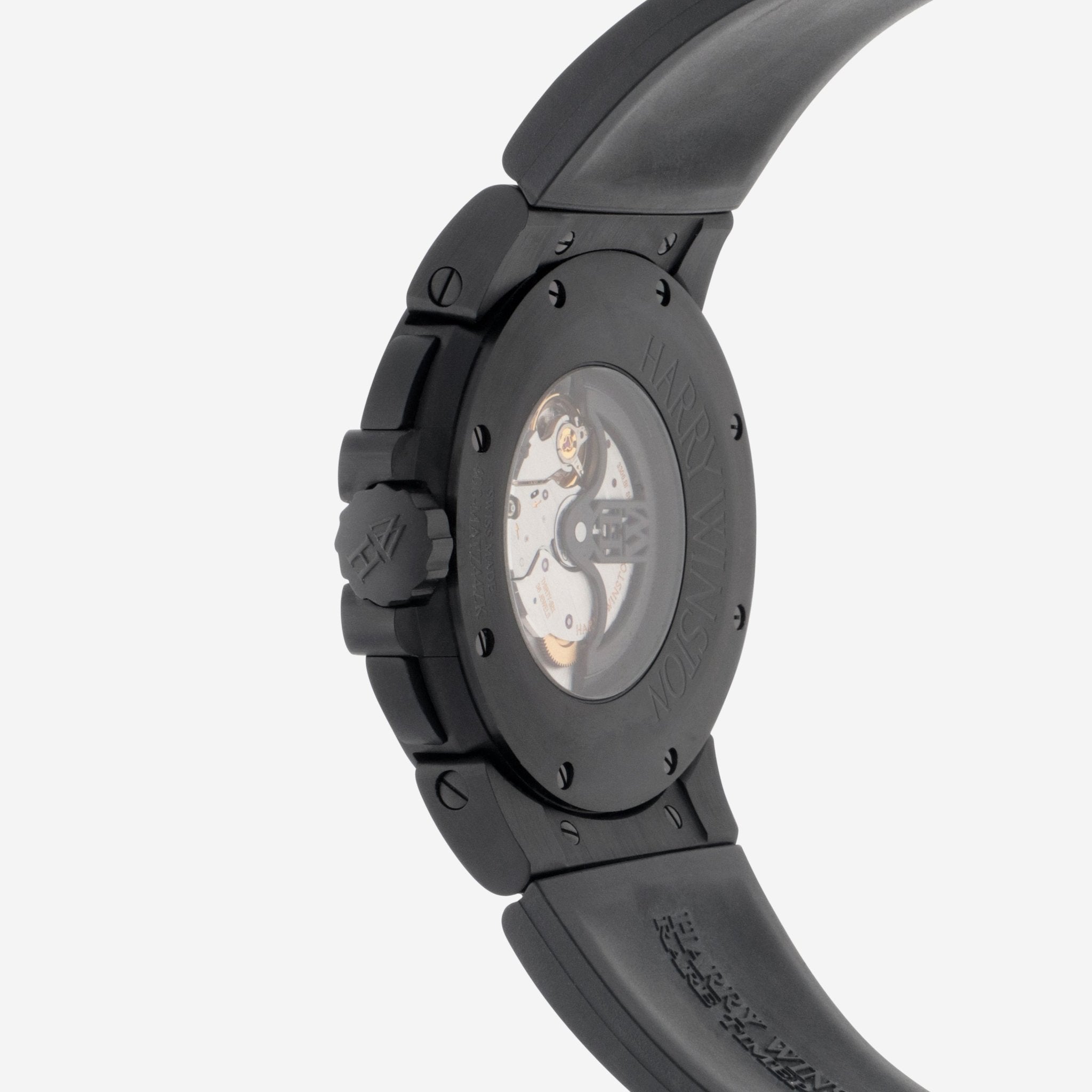 Harry Winston Ocean Dual Time Black Edition Zalium Automatic Men's Watch OCEATZ44ZZ007 - THE SOLIST - Harry Winston