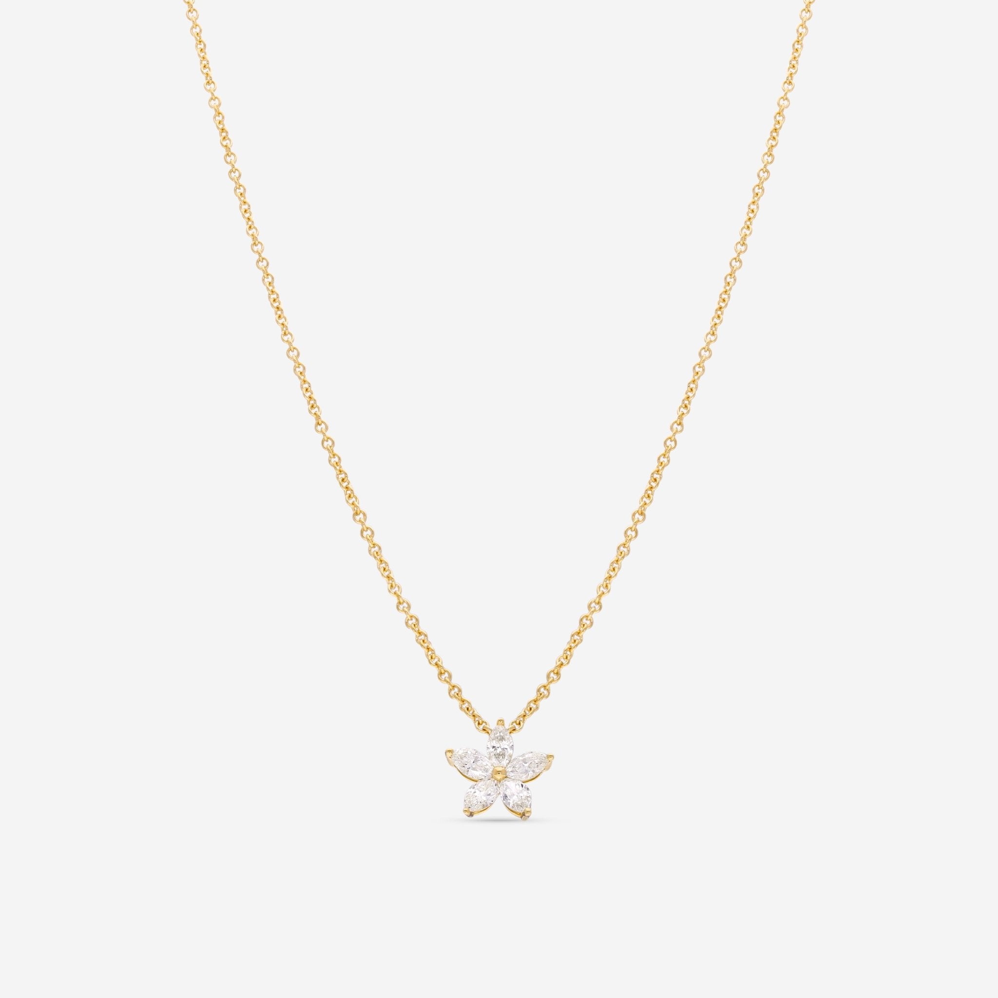 Ina Mar 18K Yellow Gold Marquise Cut Diamond Pendant Necklace ANK - 19402 - Y - THE SOLIST - Ina Mar