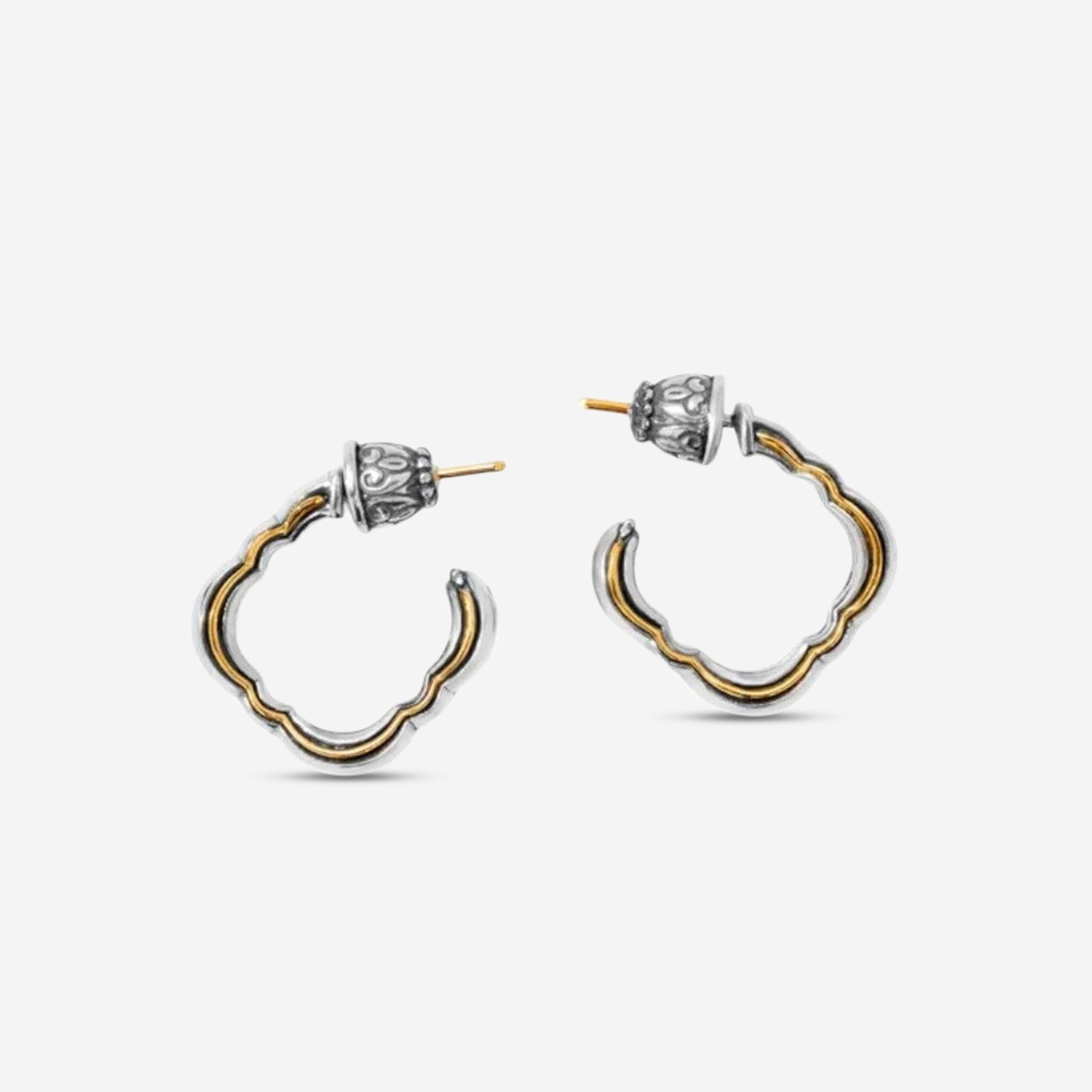 Konstantino Dome Sterling Silver & 18K Yellow Gold Hoop Earrings SKKJ699 - 130 - THE SOLIST - Konstantino