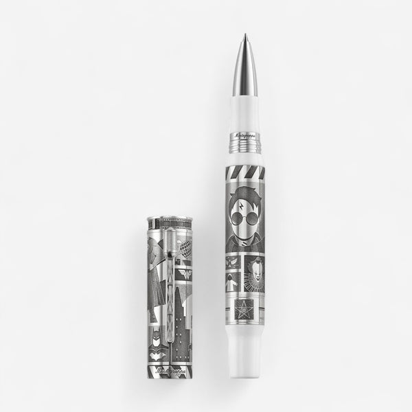 Montegrappa Warner Bros. 100th Anniversary Limited Edition Silver & White Rollerball Pen ISWBNRSE
