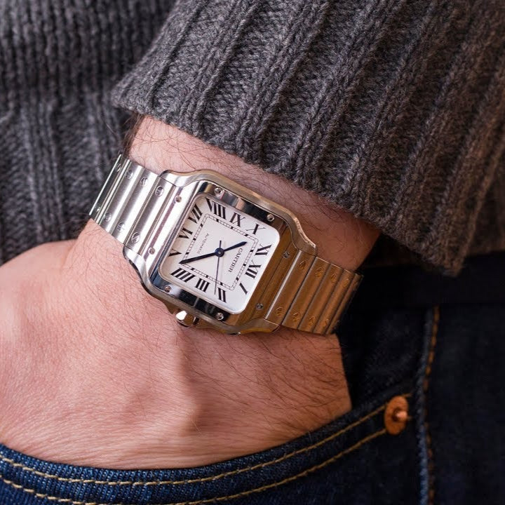 Cartier Santos de Cartier Medium Stainless Steel Automatic Men's Watch WSSA0029 - THE SOLIST