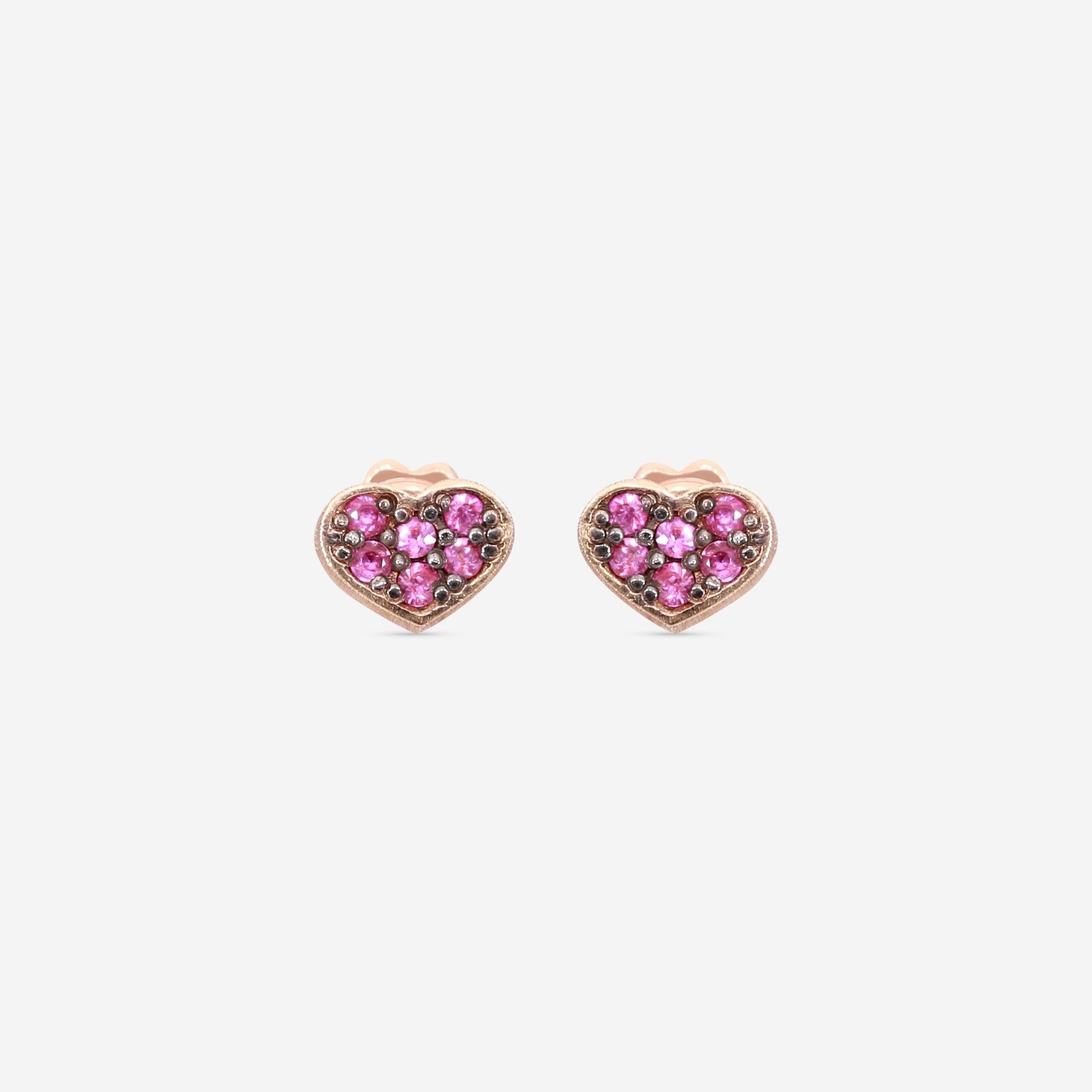 Nanis Q - Ori 18K Rose Gold Pink Sapphire Stud Earrings OS9 - 506 - THE SOLIST - Nanis
