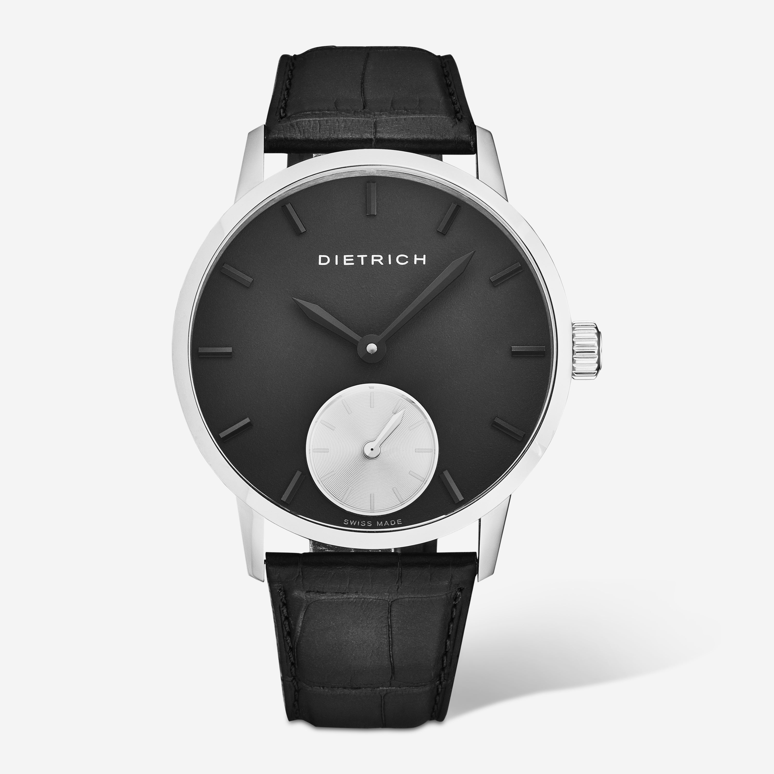 Dietrich 'Night' Stainless Steel Men's Manual Wind Watch NB.BLK - THE SOLIST
