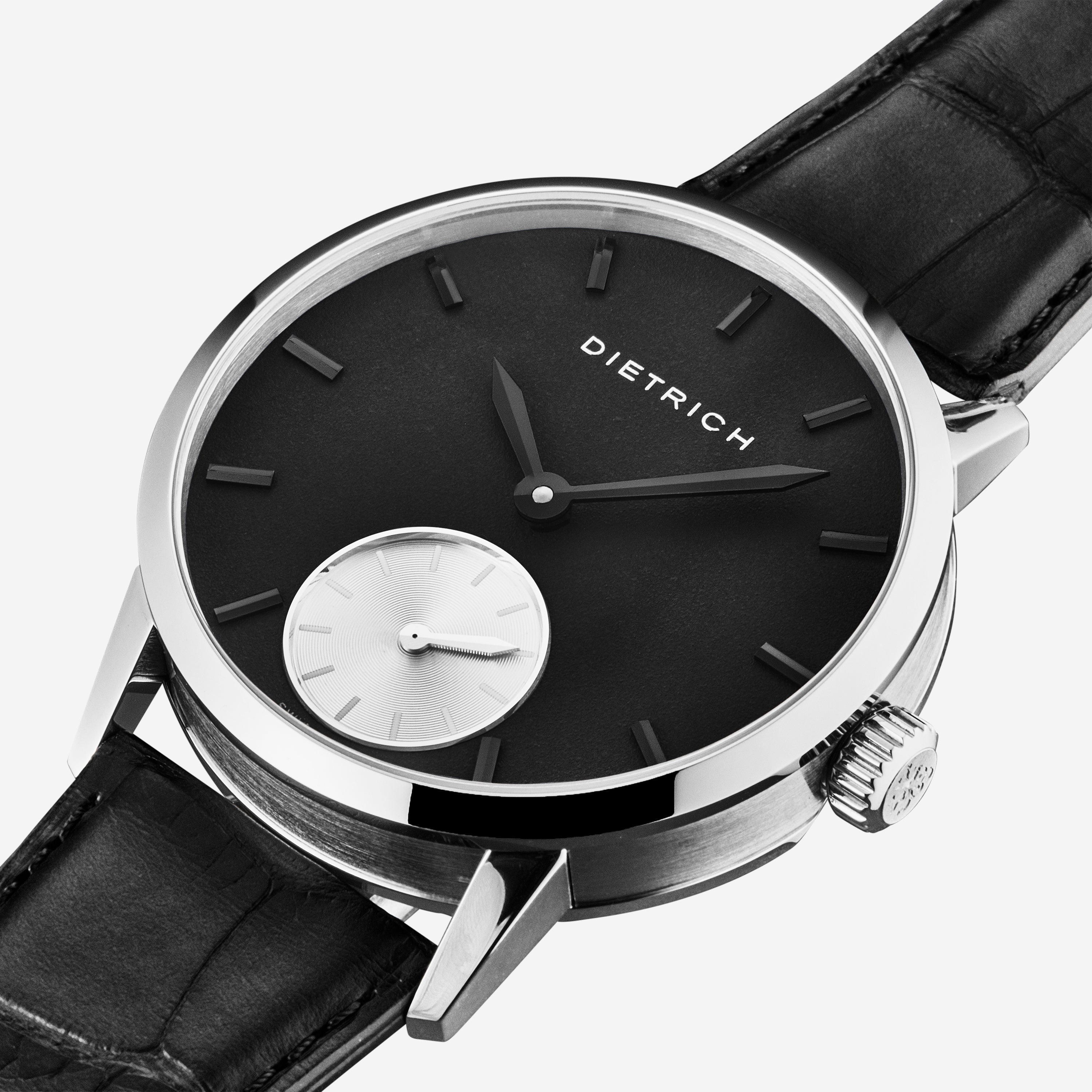 Dietrich 'Night' Stainless Steel Men's Manual Wind Watch NB.BLK - THE SOLIST