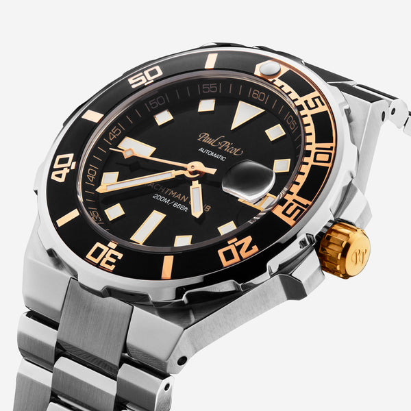 Paul Picot Yachtman Club Black Dial Stainless Steel Men's Automatic Watch P1251NR.SG.4000.3614
