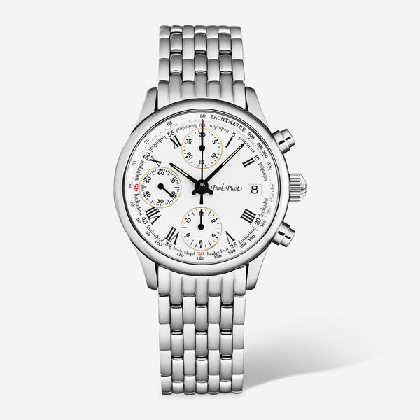 Paul Picot Telemark Chronograph White Dial Stainless Steel Men's Automatic Watch P4102.20.113/B