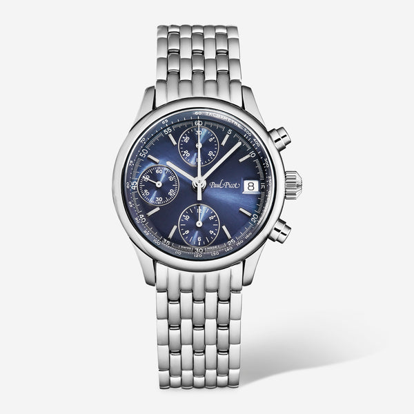 Paul Picot Telemark Chronograph Blue Dial Stainless Steel Men's Automatic Watch P4102.20.221/B