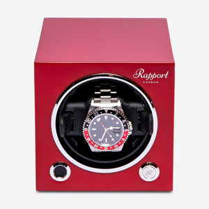 Rapport London Evolution Crimson Red Wood Cube Watch Winder EVO43 - THE SOLIST - Rapport