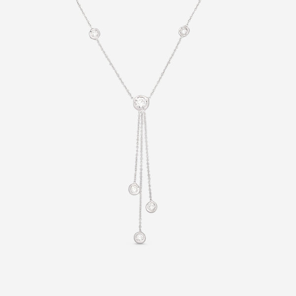 Roberto Coin 18K White Gold Triple Drop Bezel Set Diamond Necklace 5300015AWCHX0 - THE SOLIST - Roberto Coin