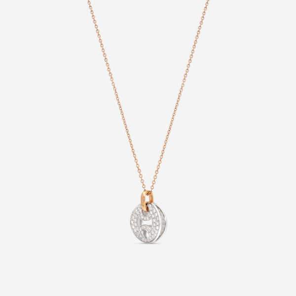 Roberto Coin 18K White & Rose Gold Diamond Necklace 449010ARCHX0 - THE SOLIST - Roberto Coin