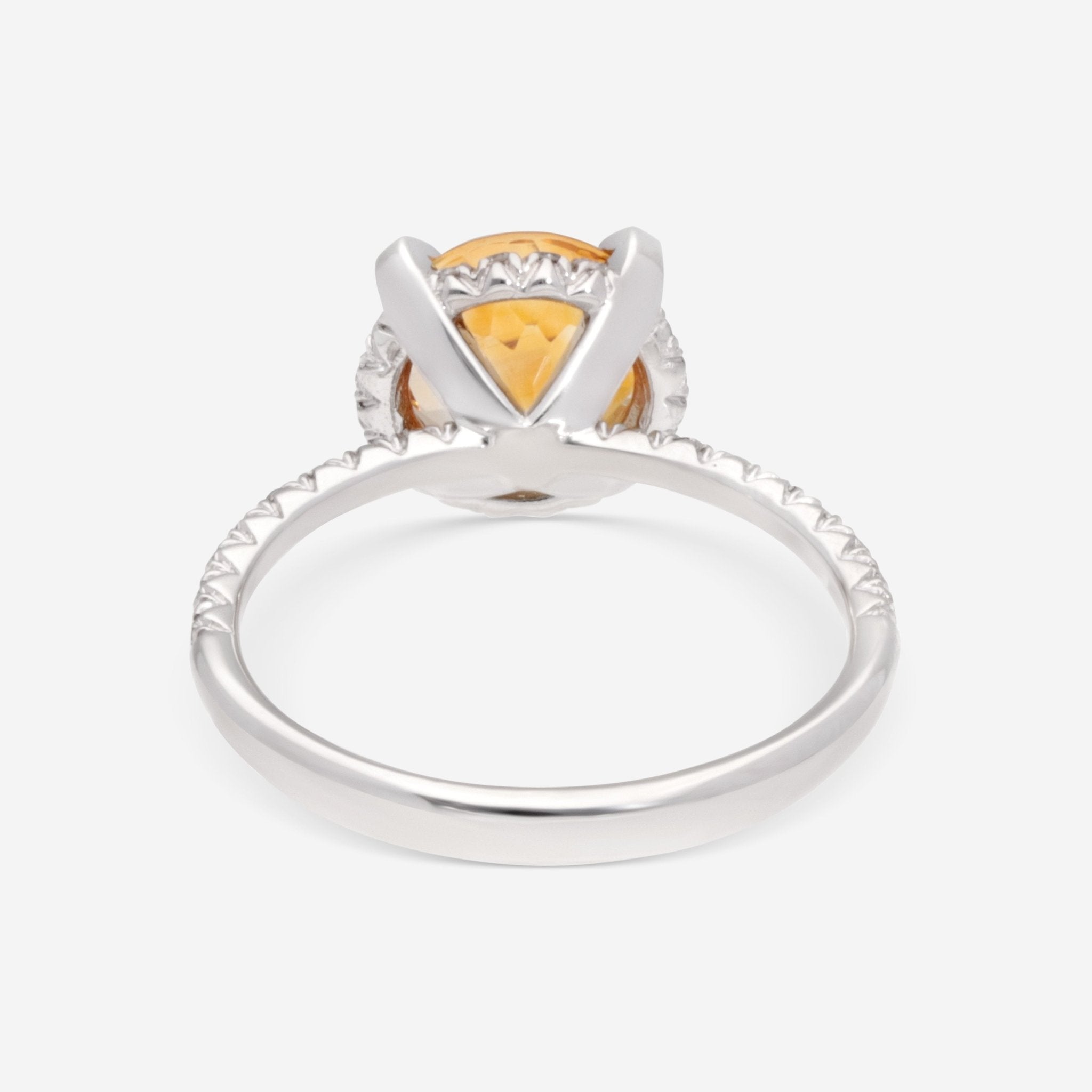 SuperOro Aida 18K White Gold Diamond & Citrine Statement Ring AIDA/A001orange - THE SOLIST - SuperOro