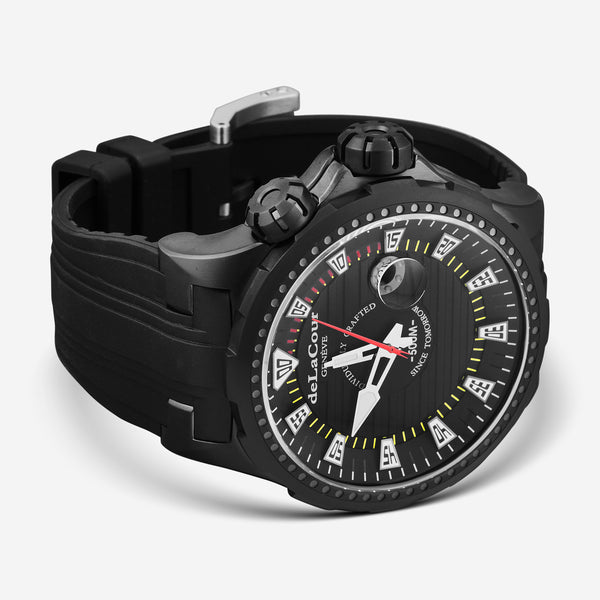 DeLaCour 'Promess' Deep Diver Titanium Black DLC Men's Automatic Watch WATI0041-1342