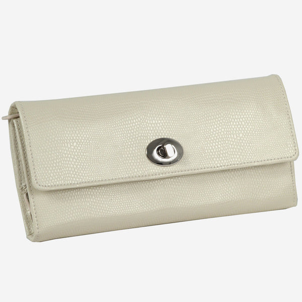 Wolf 1834 London Cream Leather Jewelry Roll 315353 - THE SOLIST - Wolf 1834
