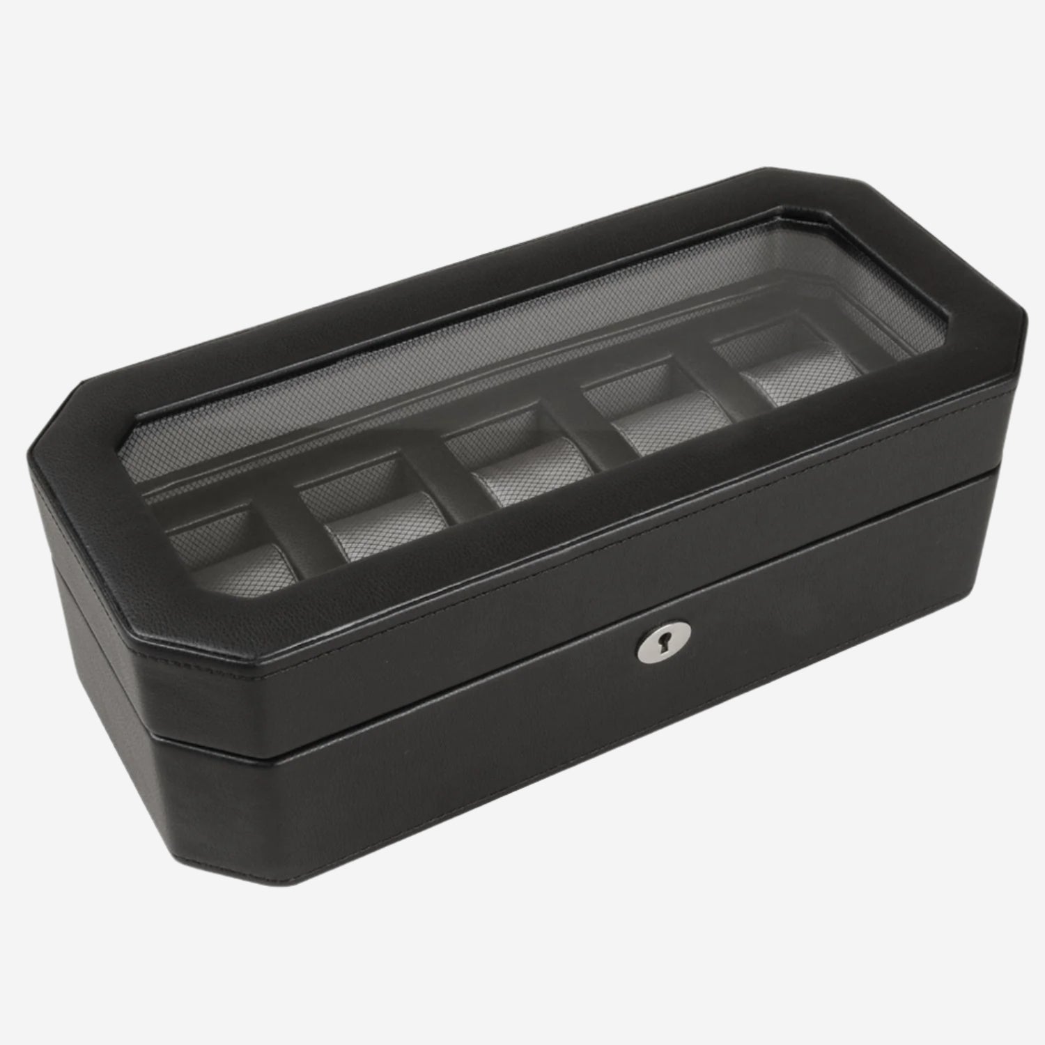 Wolf 1834 Windsor Black Vegan Leather 5 Piece Watch Box 4583029 - THE SOLIST - Wolf 1834