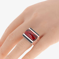 Baccarat Sterling Silver, Red Crystal Statement Ring 2808049 - THE SOLIST