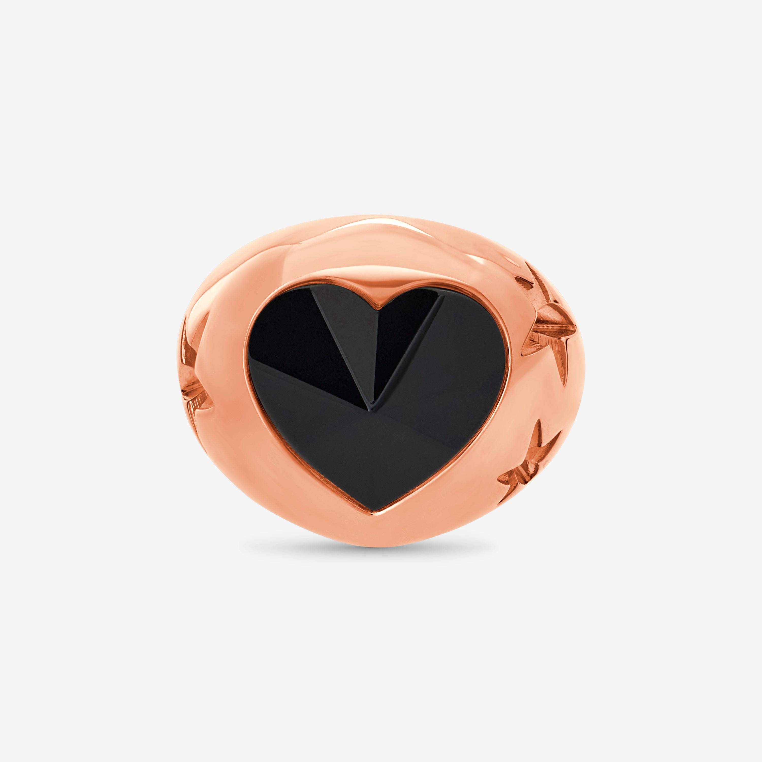 Baccarat 18K Gold Plated on Sterling Silver, Black Crystal Heart And Star Statement Ring 2812880 - THE SOLIST