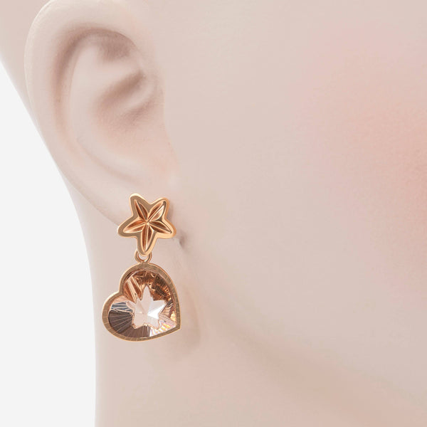Baccarat 18K Gold Plated on Sterling Silver, Gold Crystal Heart And Star Drop Earrings 2812899 - THE SOLIST