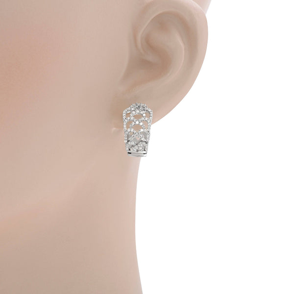 Damiani 18K White Gold, Diamond 0.95ct. tw. Huggie Earrings 310313 - THE SOLIST